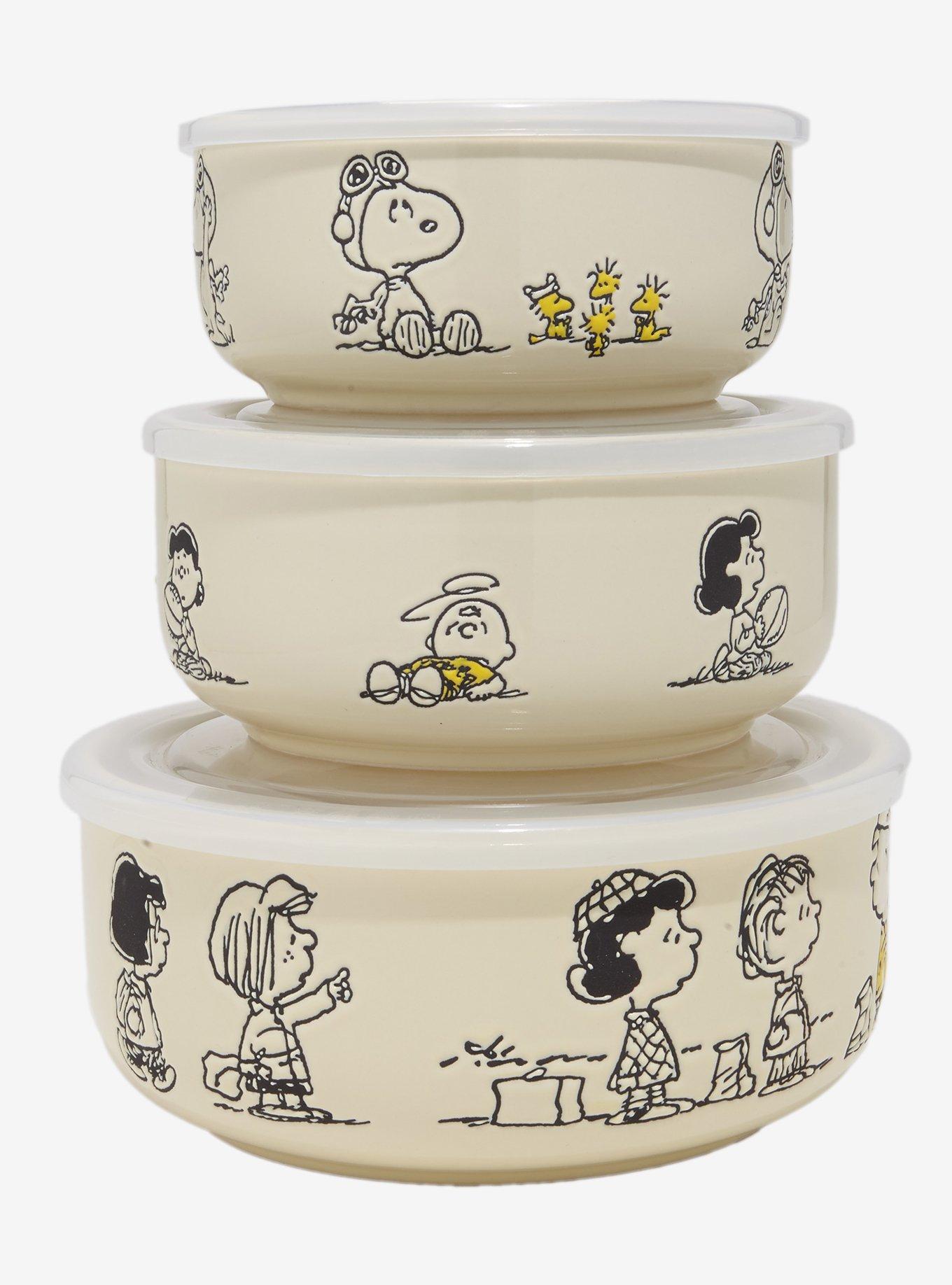 Peanuts Comic Strip Storage Bowl Set With Lids — BoxLunch Exclusive, , alternate