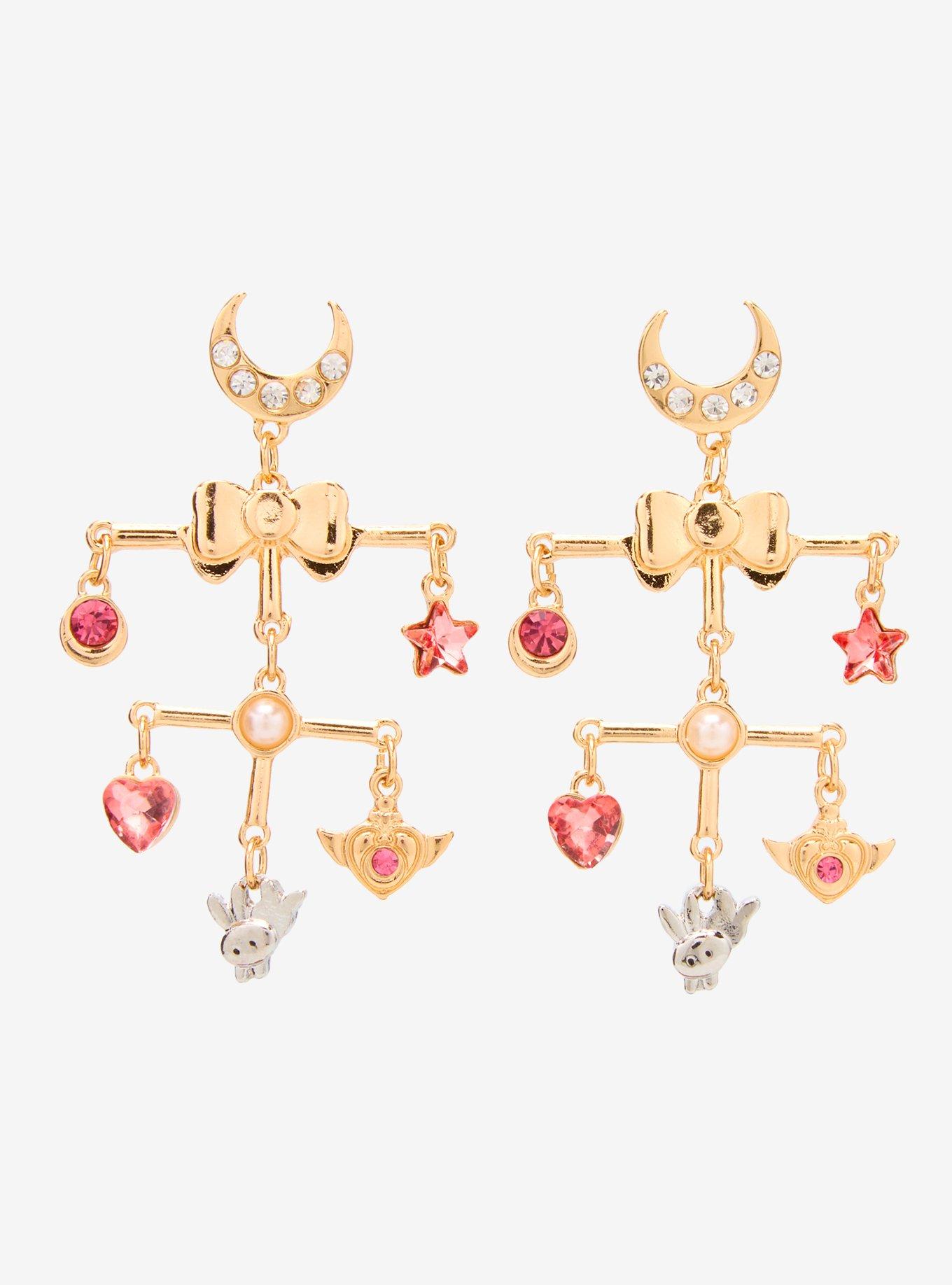 Sailor Moon Dangling Charm Earrings - BoxLunch Exclusive, , hi-res
