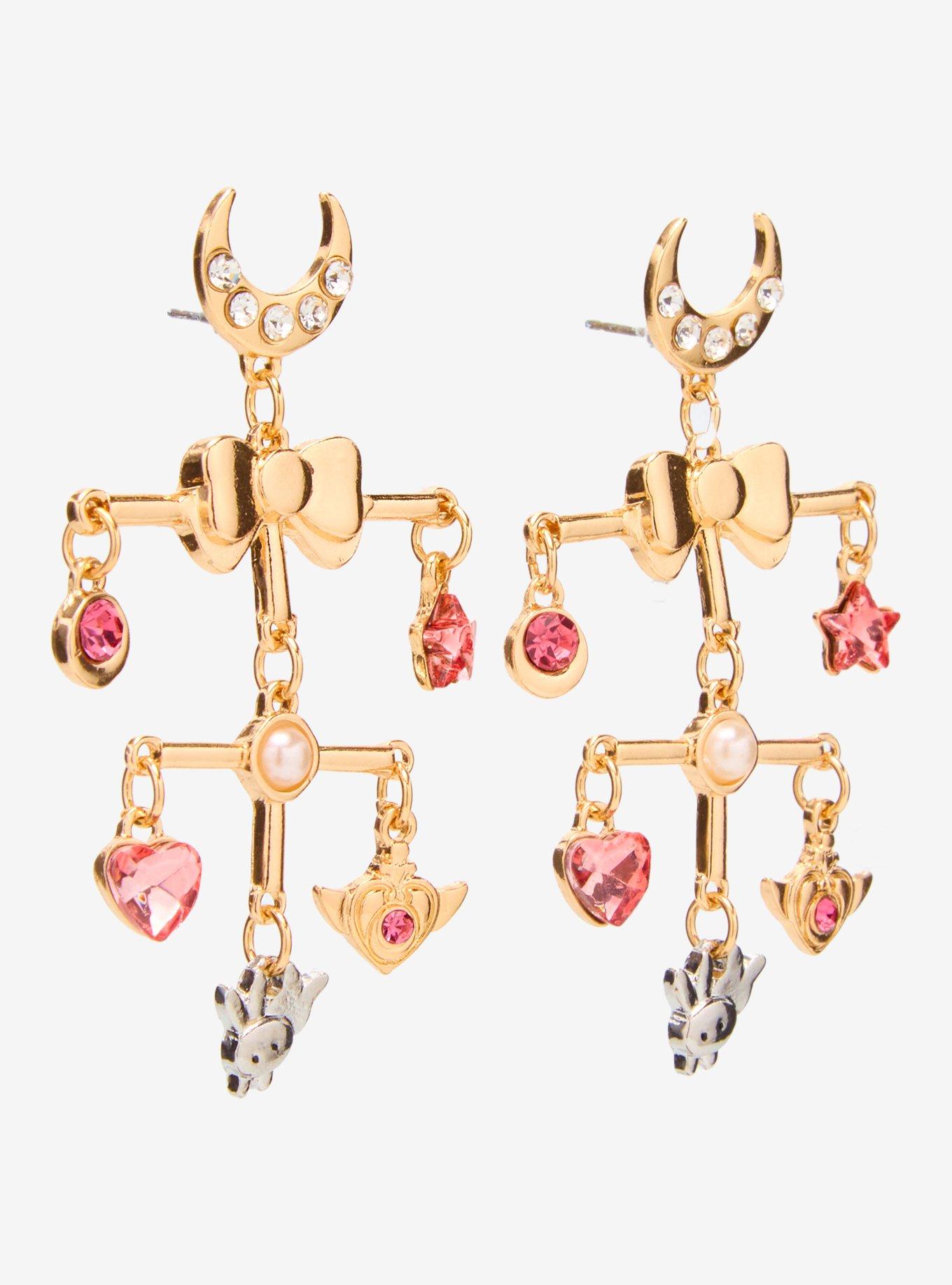 Sailor Moon Dangling Charm Earrings - BoxLunch Exclusive, , alternate