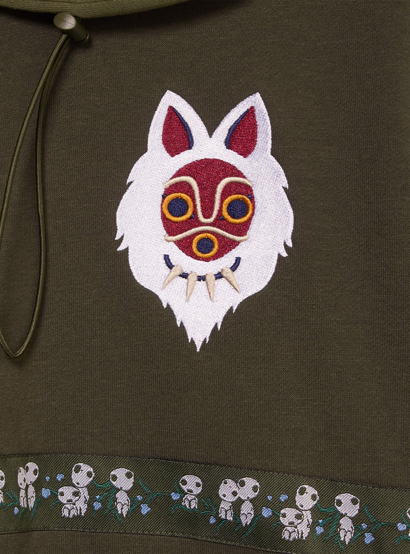 Studio Ghibli® Princess Mononoke Contrast Hoodie — BoxLunch Exclusive, DARK GREEN, alternate