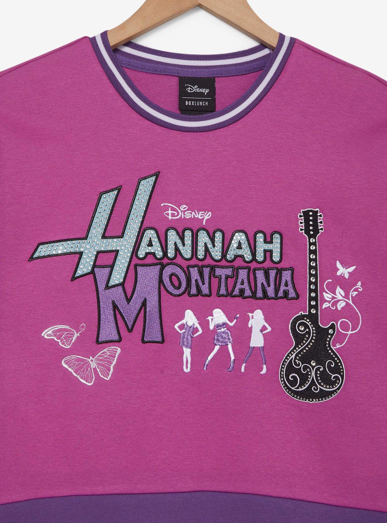 Disney Hannah Montana Rhinestone Logo Panel Crewneck - BoxLunch Exclusive, , hi-res