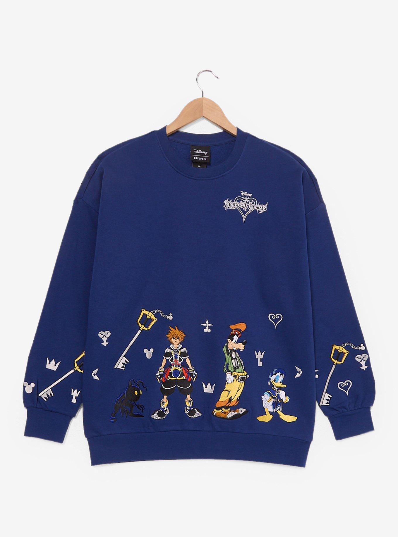 Kingdom Hearts Embroidered Crewneck — BoxLunch Exclusive, , hi-res