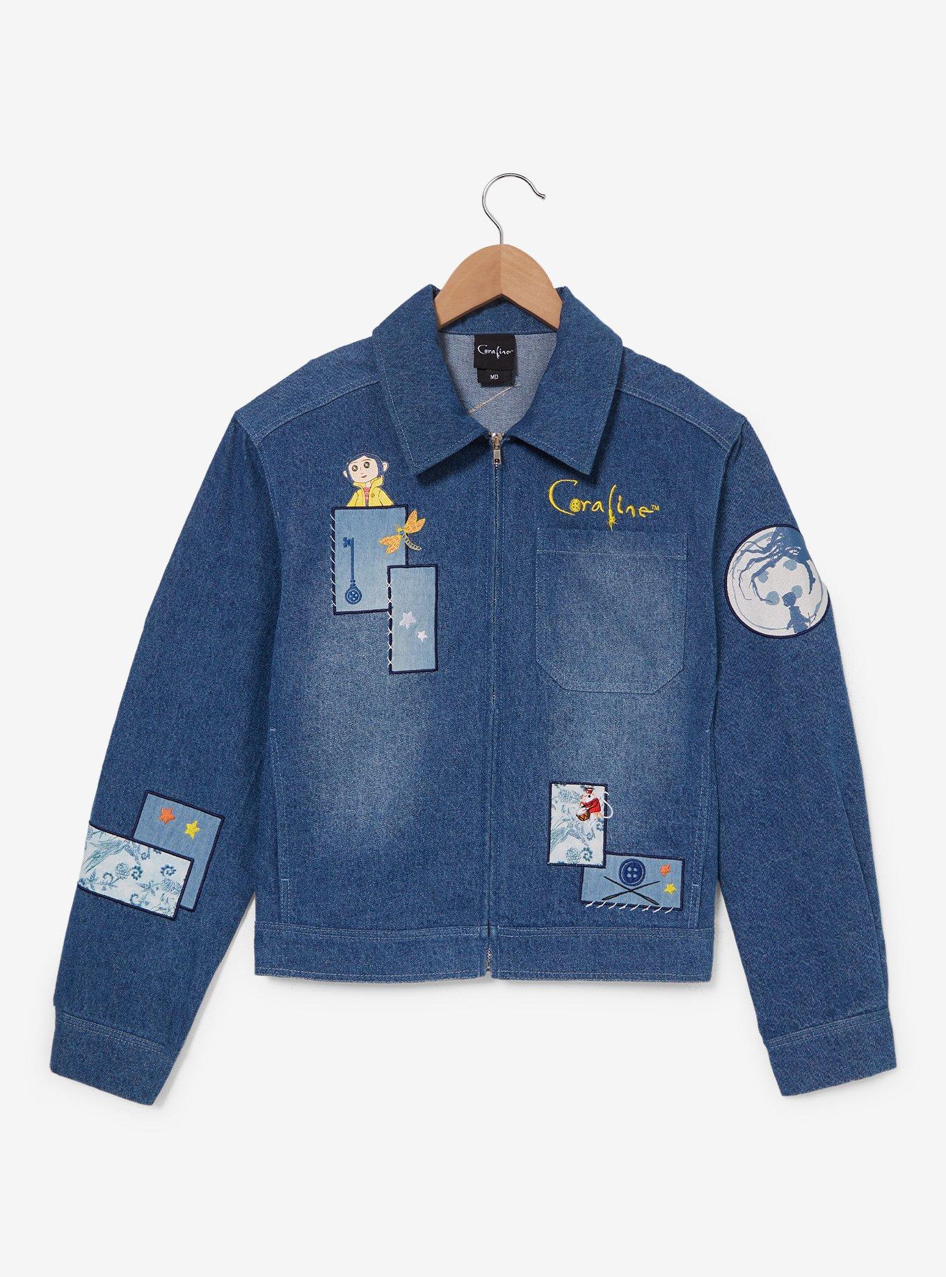 Coraline Icons Patches Women's Denim Jacket - BoxLunch Exclusive, , hi-res