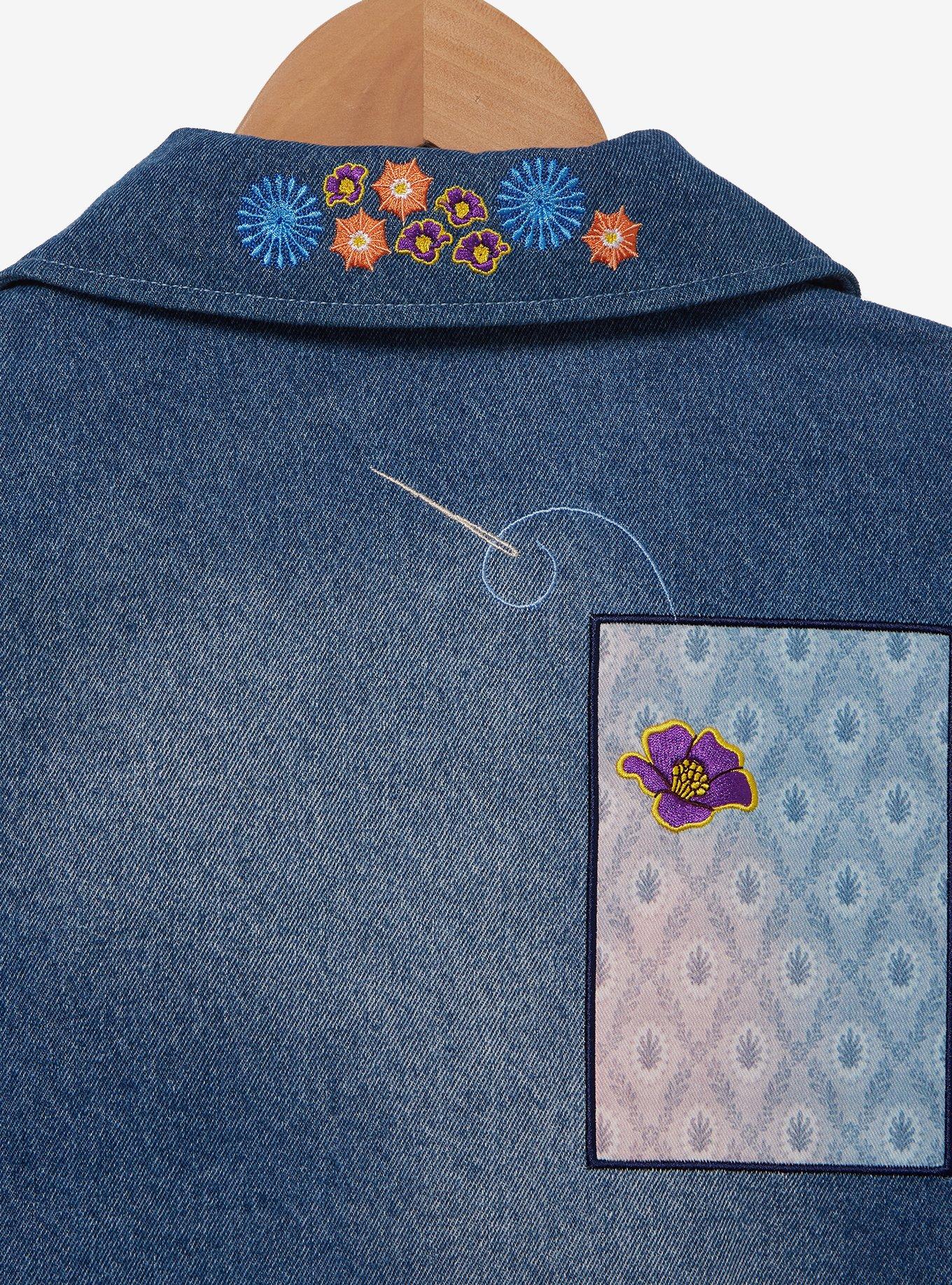 Coraline Icons Patches Women's Denim Jacket - BoxLunch Exclusive, DENIM, alternate