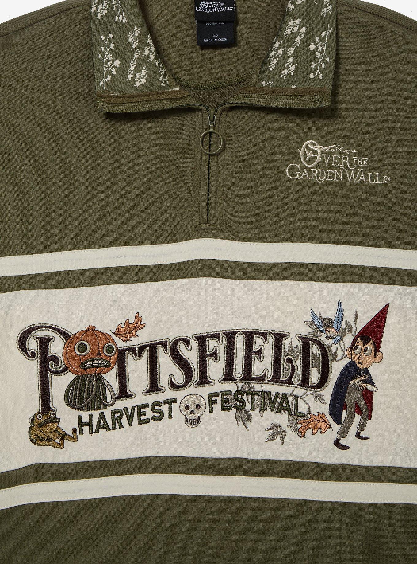 Over the Garden Wall Pottsfield Harvest Festival Women's Cropped Quarter Zip Crewneck — BoxLunch Exclusive, , hi-res