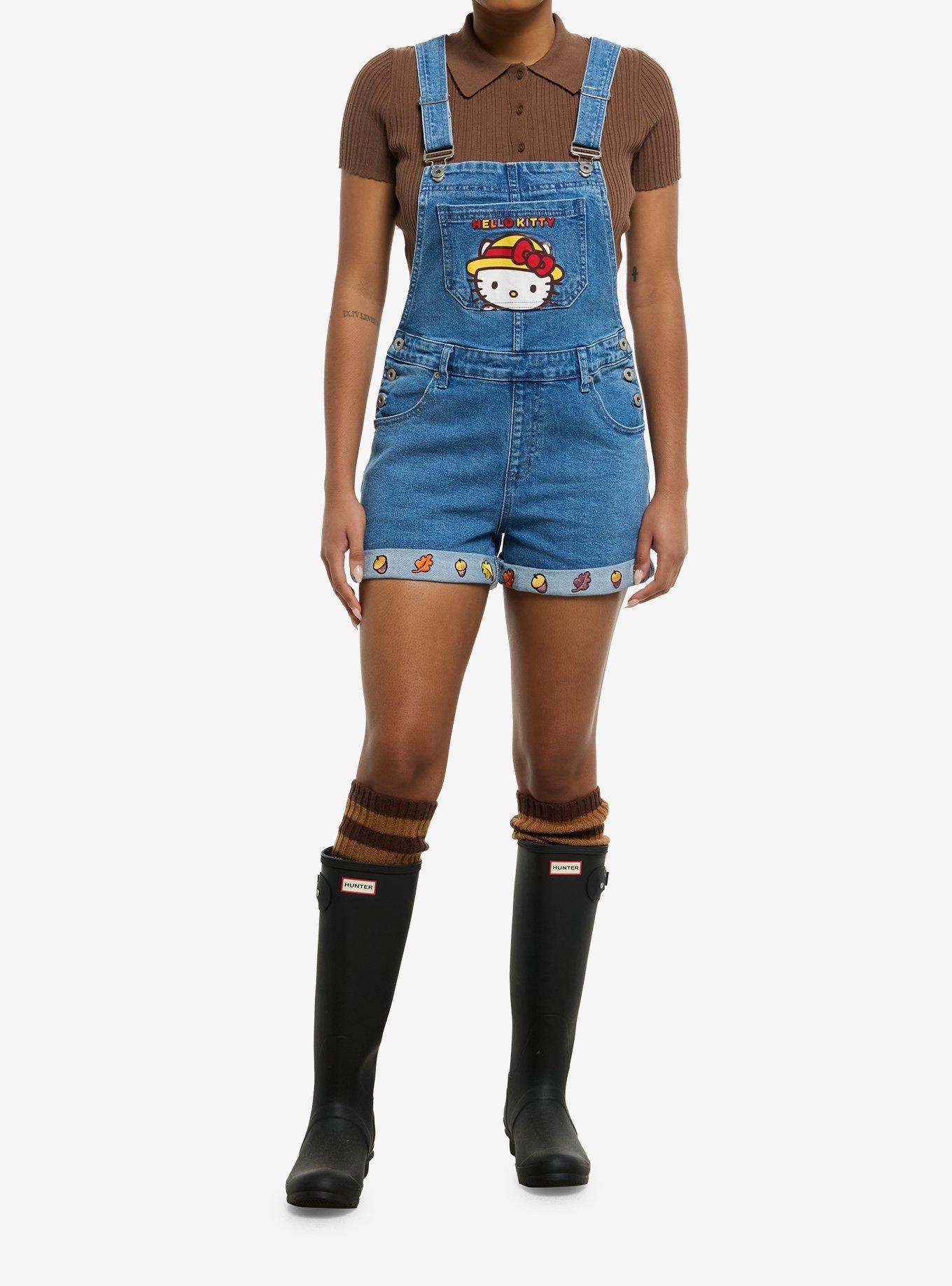 Hello Kitty Fall Denim Shortalls, , hi-res