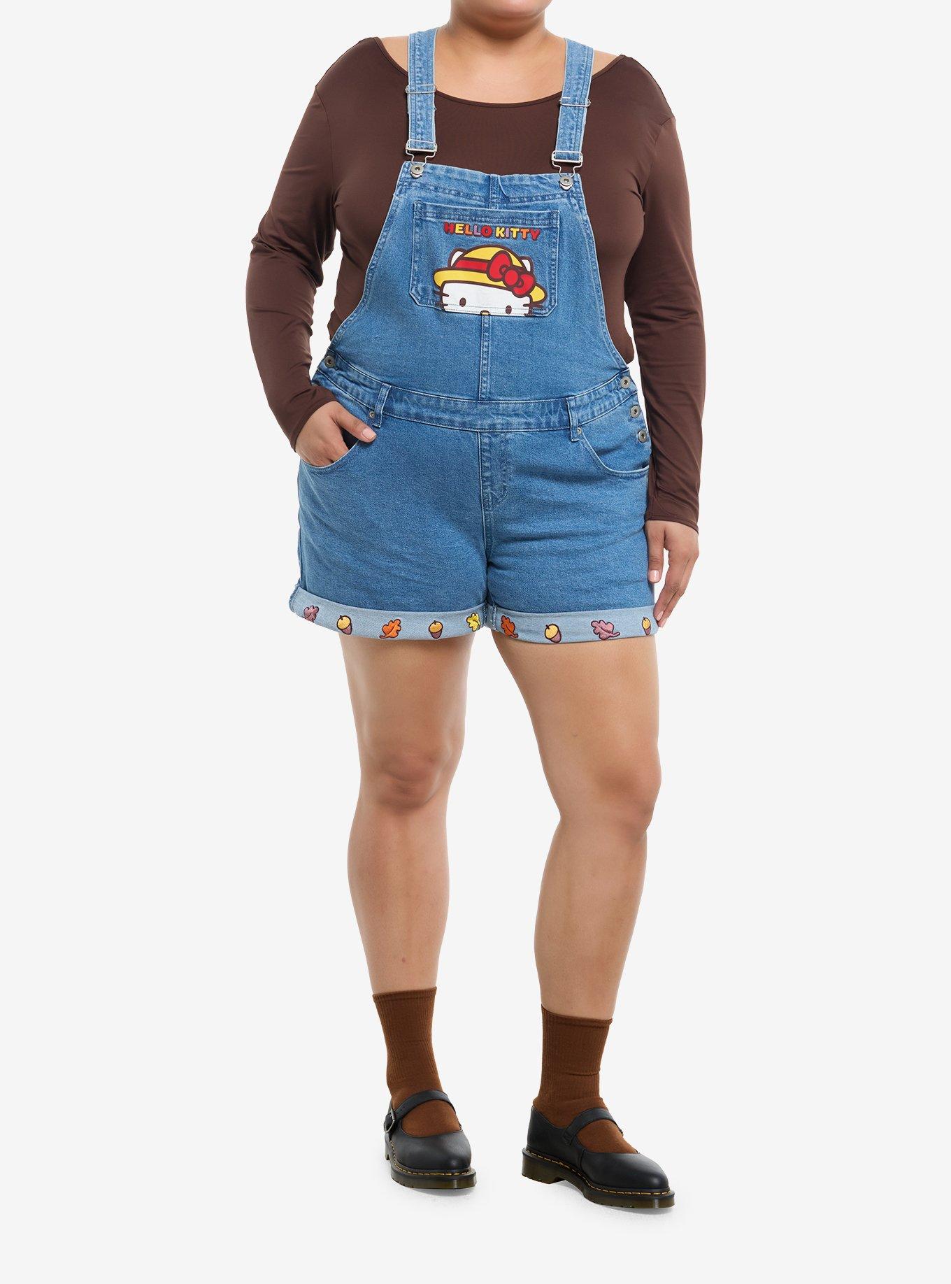 Hello Kitty Fall Denim Shortalls Plus Size, , hi-res