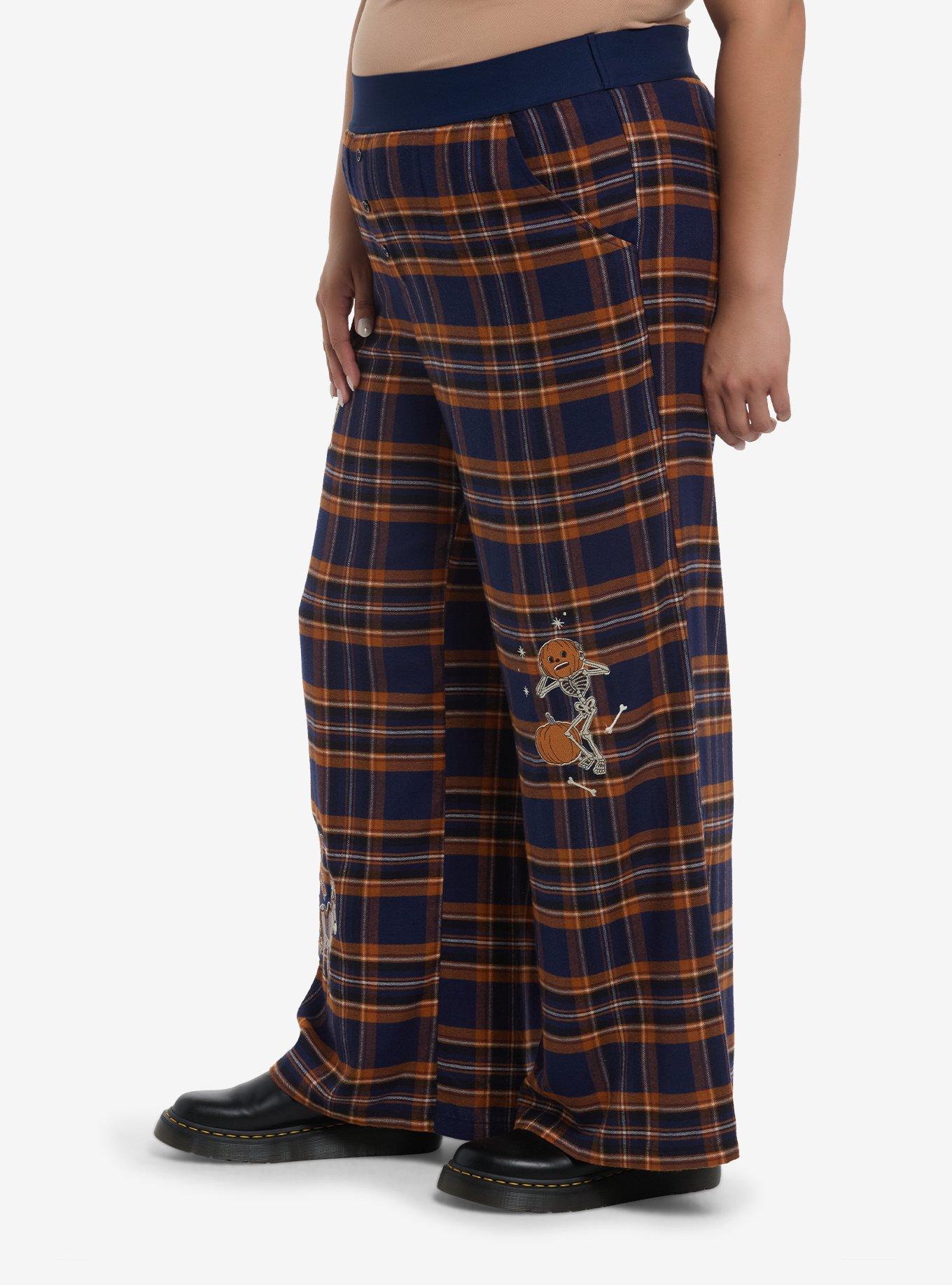 Over The Garden Wall Character Plaid Wide Leg Girls Pajama Pants Plus Size, MULTI, alternate
