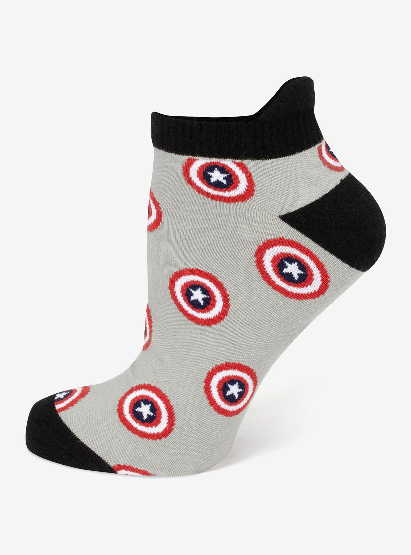 Marvel Captain America Gray Ankle Socks and Lapel Pin Set, , hi-res