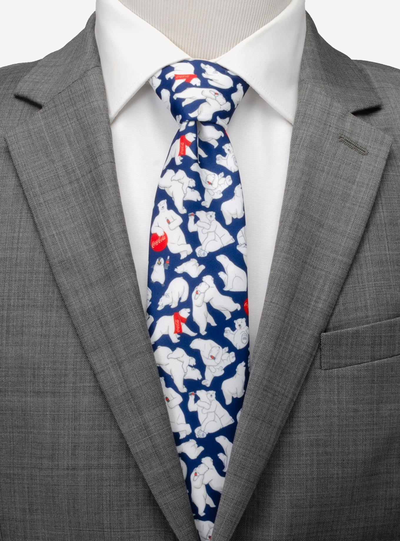 Coca-Cola Polar Bear Navy Blue Men's Tie, , hi-res