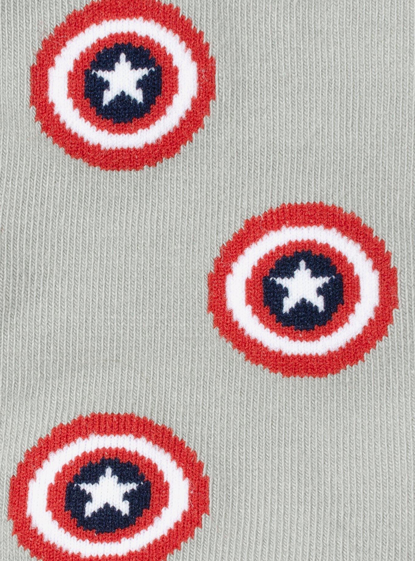 Marvel Captain America Gray Ankle Socks and Lapel Pin Set, , alternate