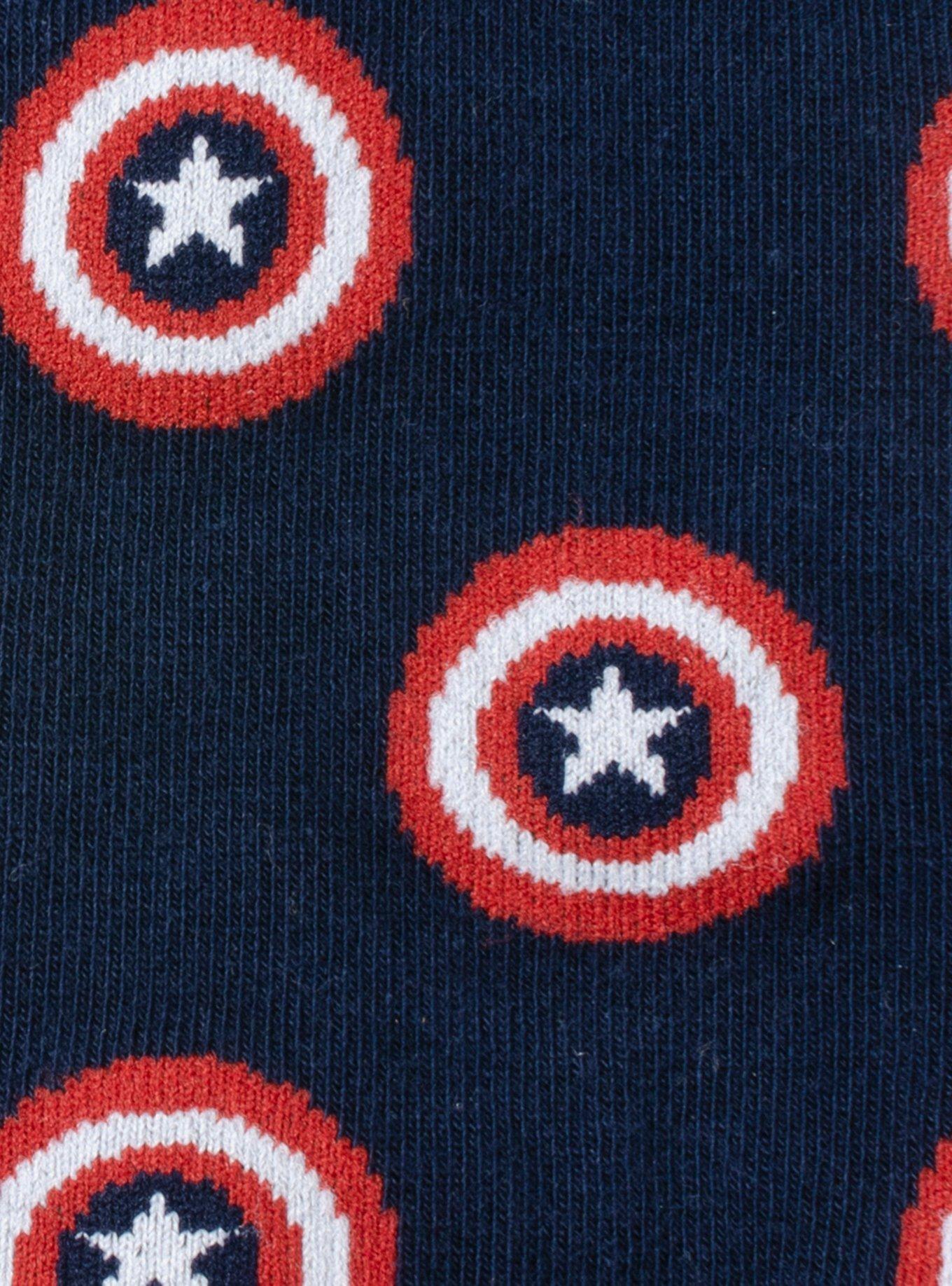Marvel Captain America Navy Ankle Socks and Lapel Pin Set, , alternate