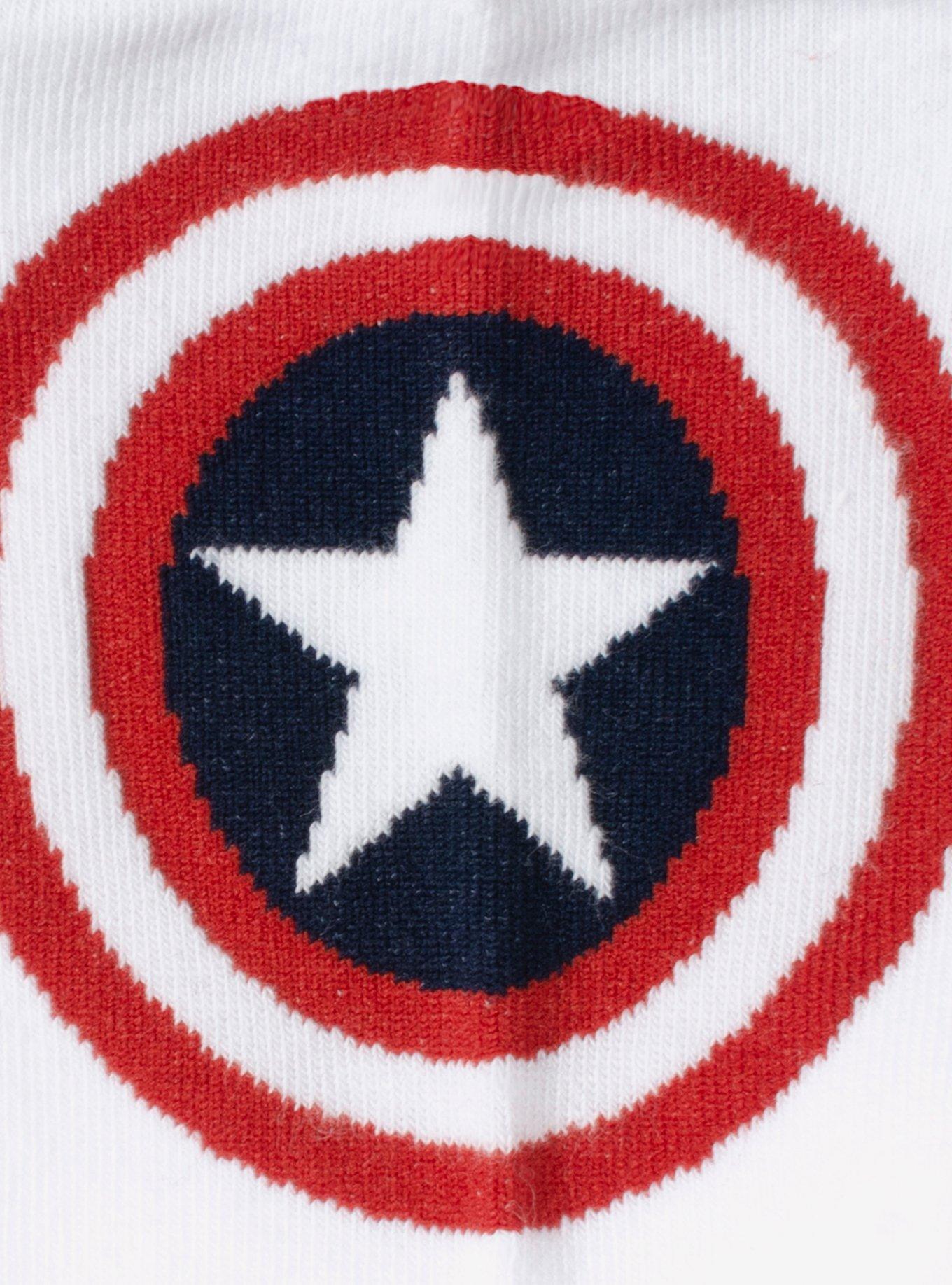Marvel Captain America White Ankle Socks and Lapel Pin Set, , alternate