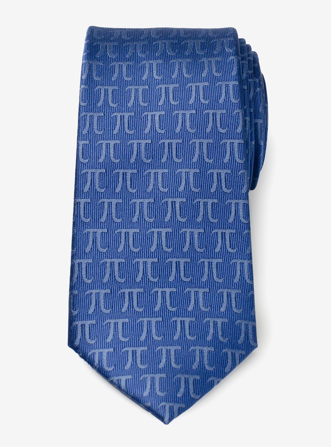 Pi Mathematics Symbol Blue Men's Tie, , alternate