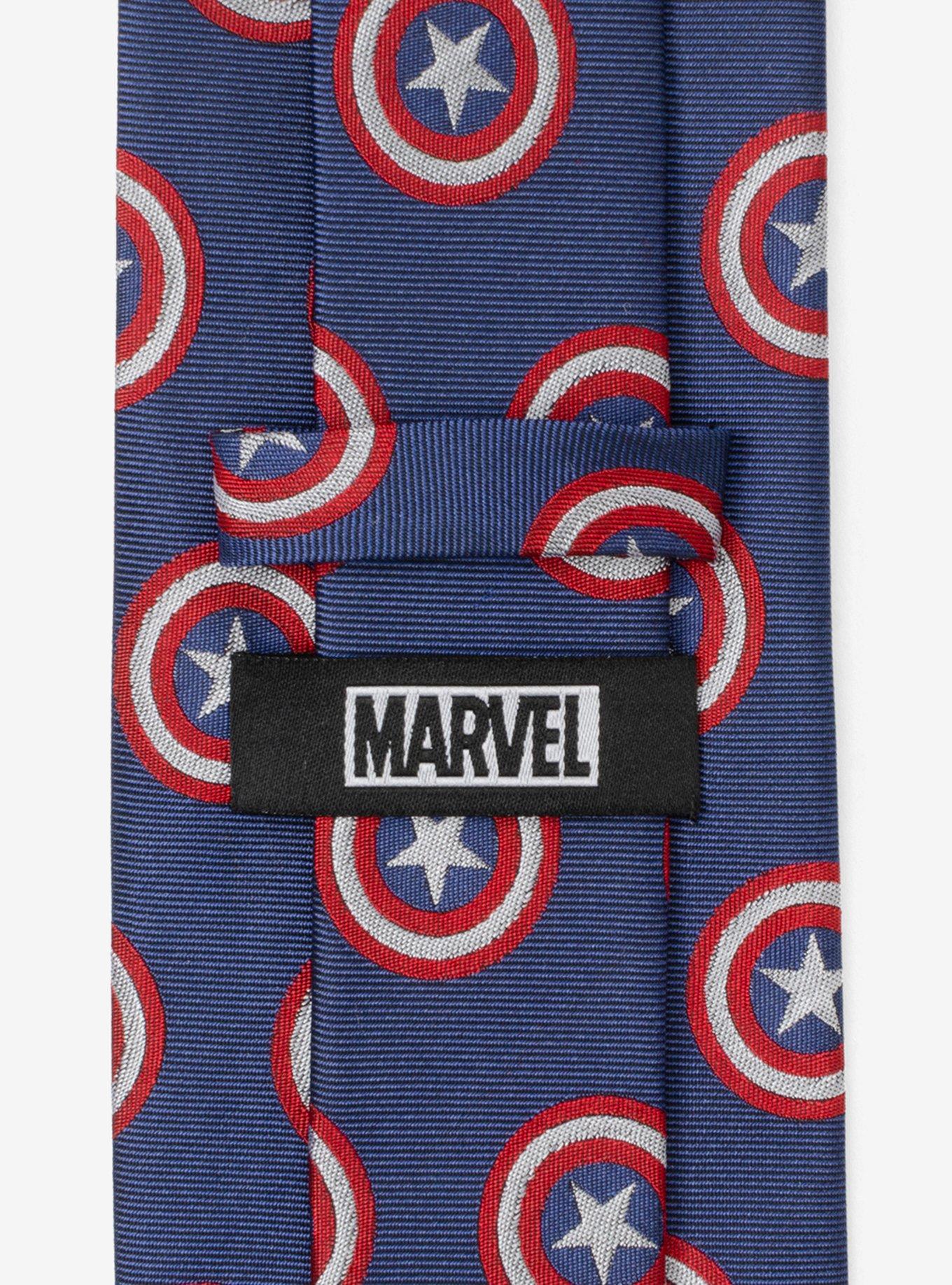 Marvel Captain America Hidden Message Blue Men's Tie, , alternate