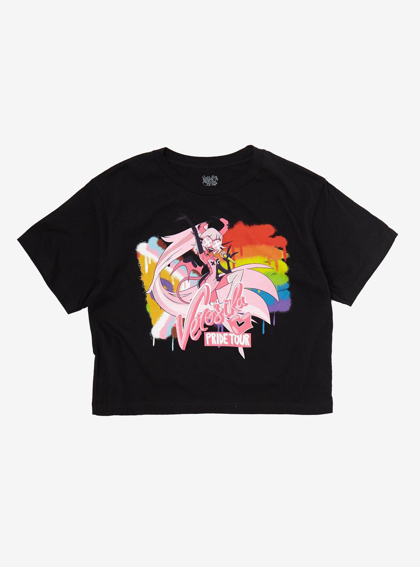 Helluva Boss Verosika Pride Tour Crop T-Shirt Hot Topic Exclusive, , hi-res