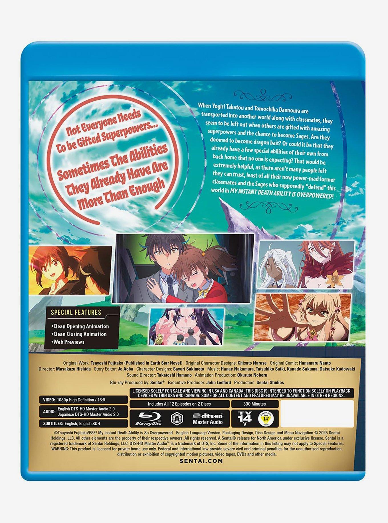 My Instant Death Ability Is Overpowered: Season 1 Blu-Ray