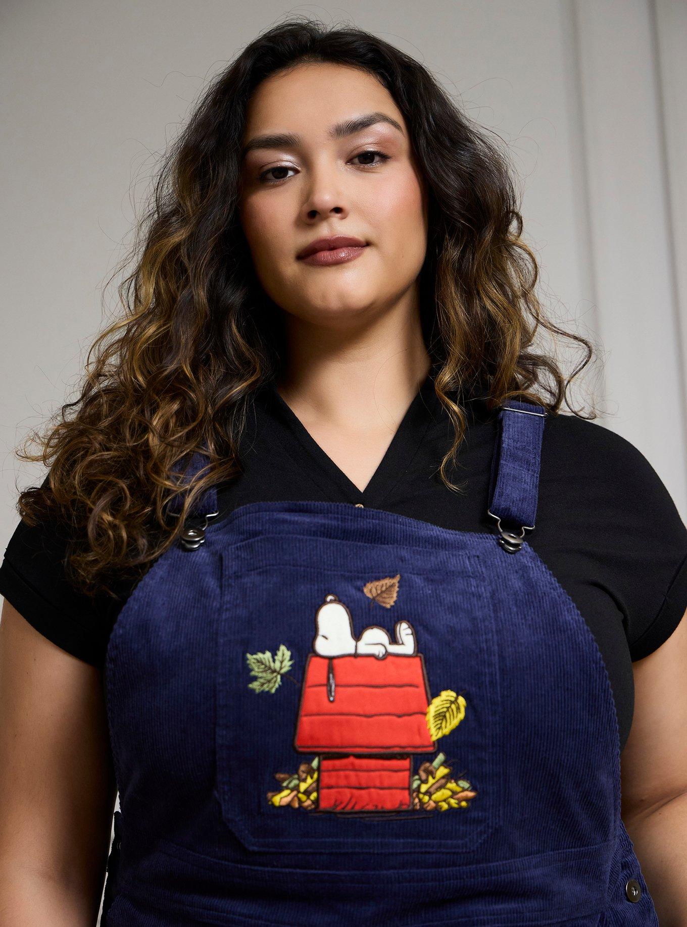 Peanuts Snoopy Fall Corduroy Overall Dress Plus Size, MULTI, alternate