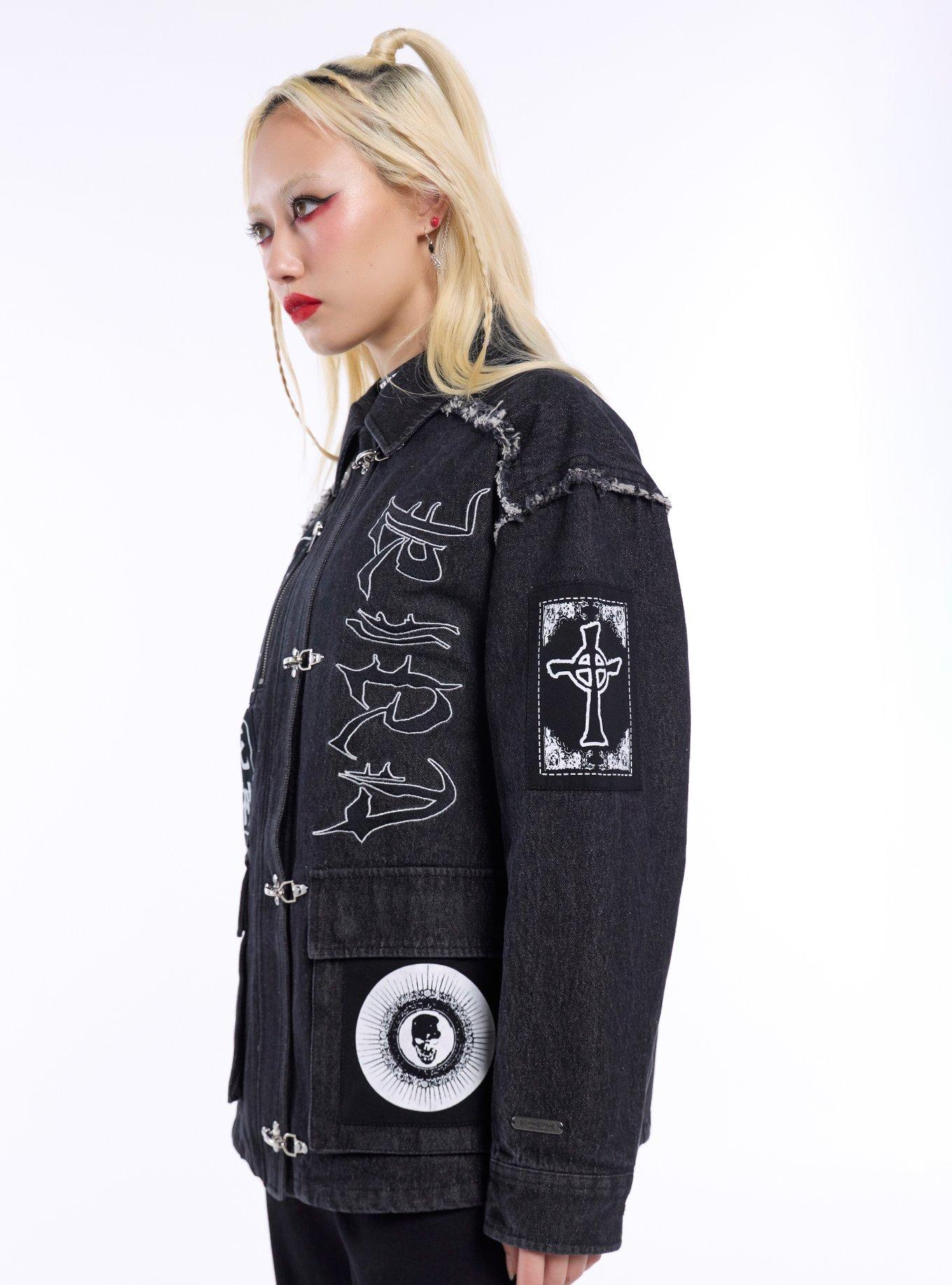 Death Note Patches Cargo Girls Denim Jacket, , alternate