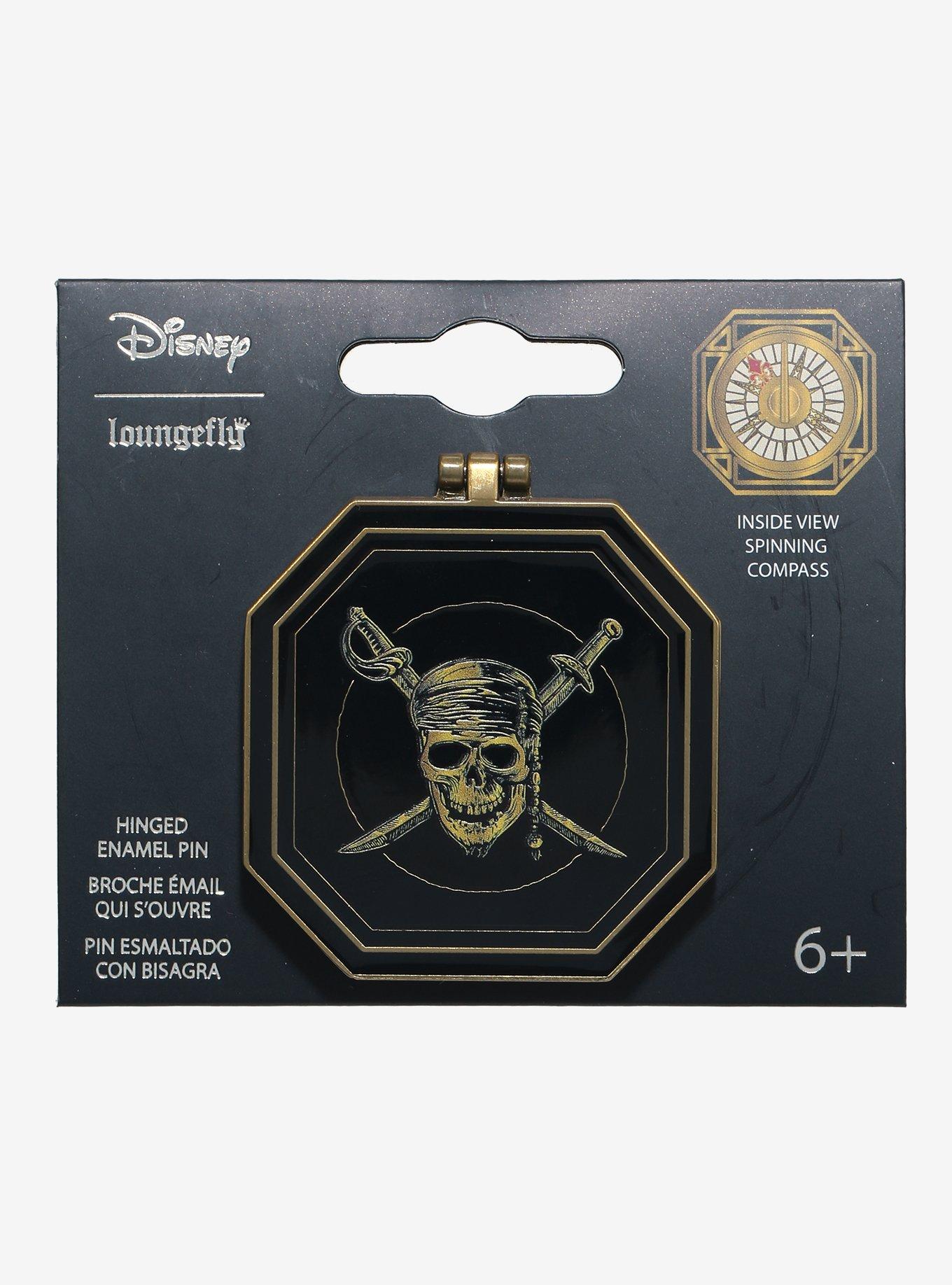 Disney Pirates of the Caribbean Spinning Compass Hinged Enamel Pin — BoxLunch Exclusive, , alternate