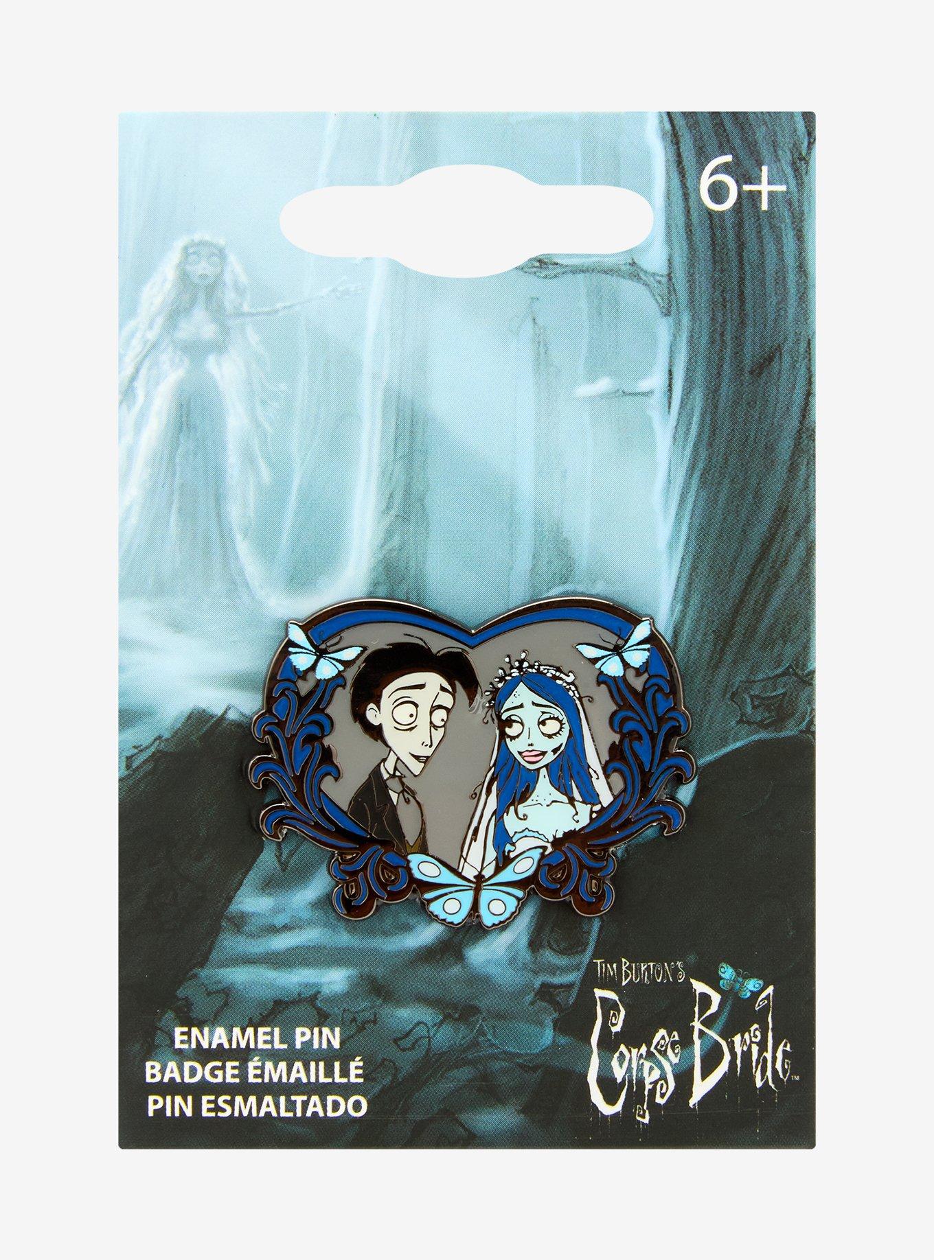 Loungefly Corpse Bride Victor & Emily Heart Enamel Pin - BoxLunch Exclusive, , hi-res