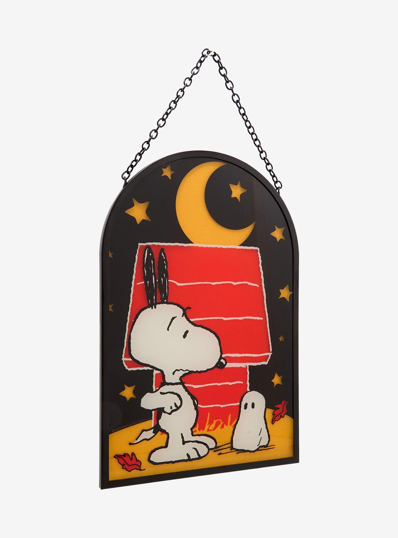 Peanuts Snoopy Halloween Doghouse Stained Glass Wall Art — BoxLunch Exclusive