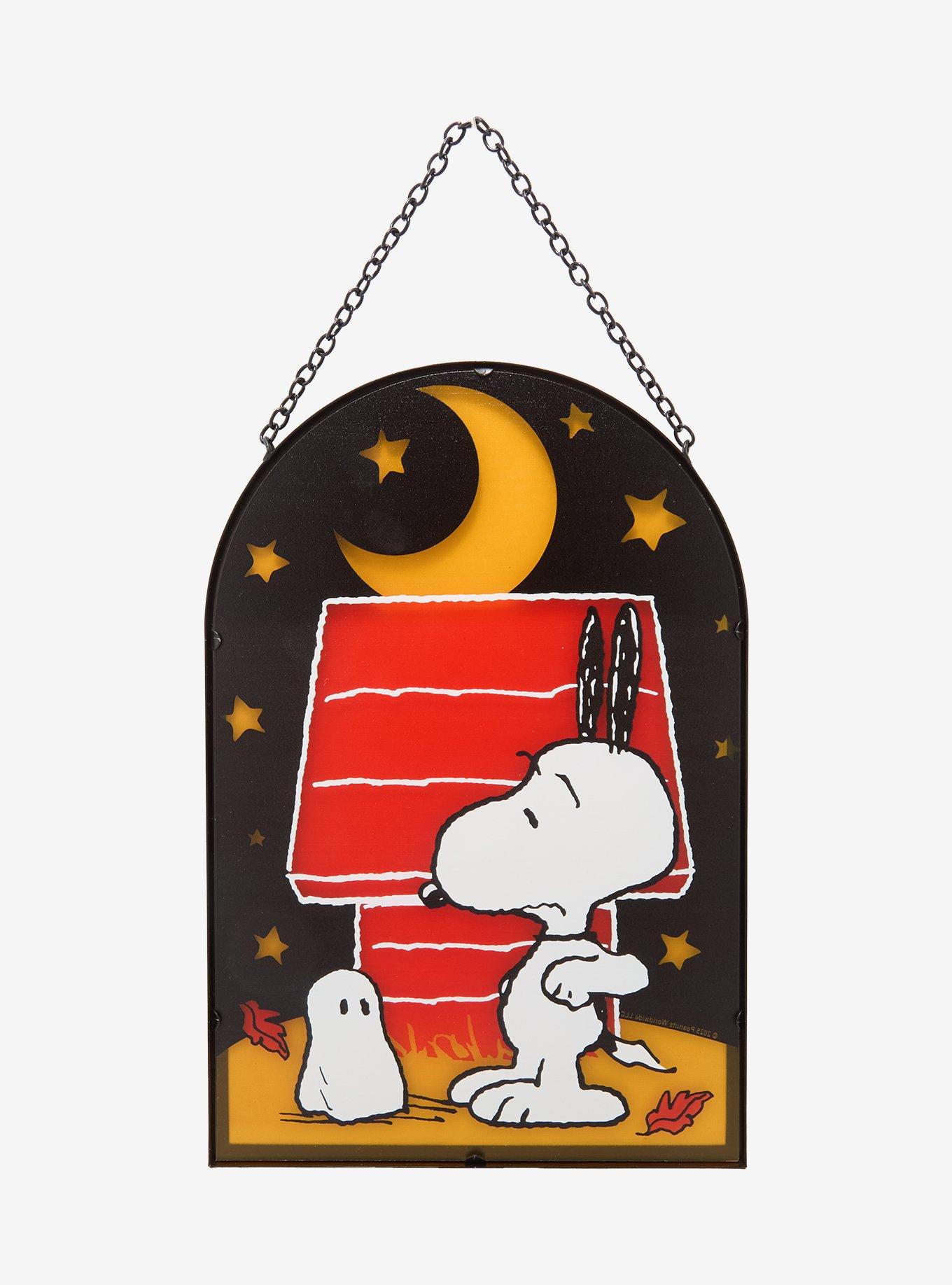 Peanuts Snoopy Halloween Doghouse Stained Glass Wall Art — BoxLunch Exclusive