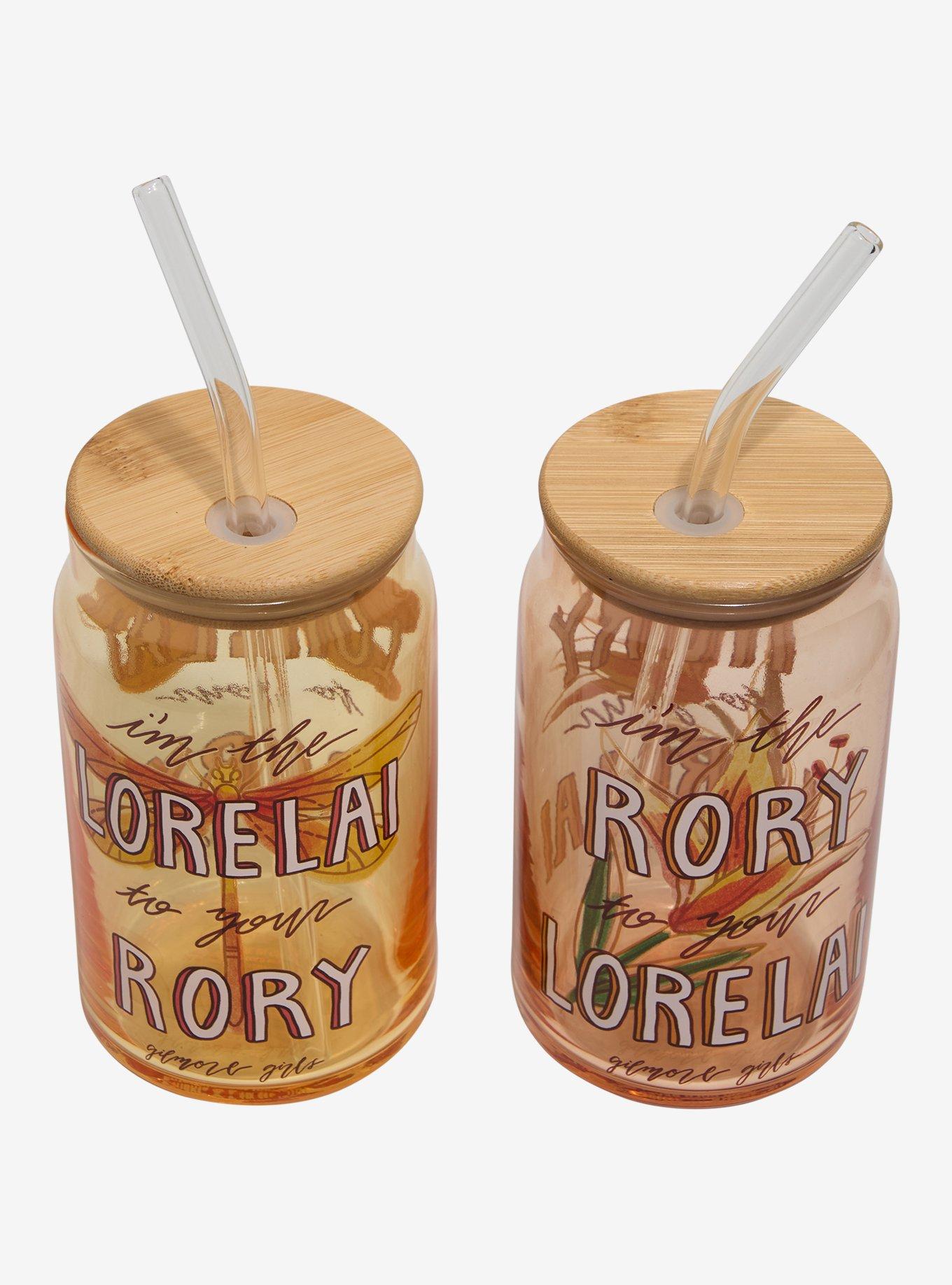 Gilmore Girls Lorelai & Rory Glass Cup with Straw Set - BoxLunch Exclusive, , hi-res