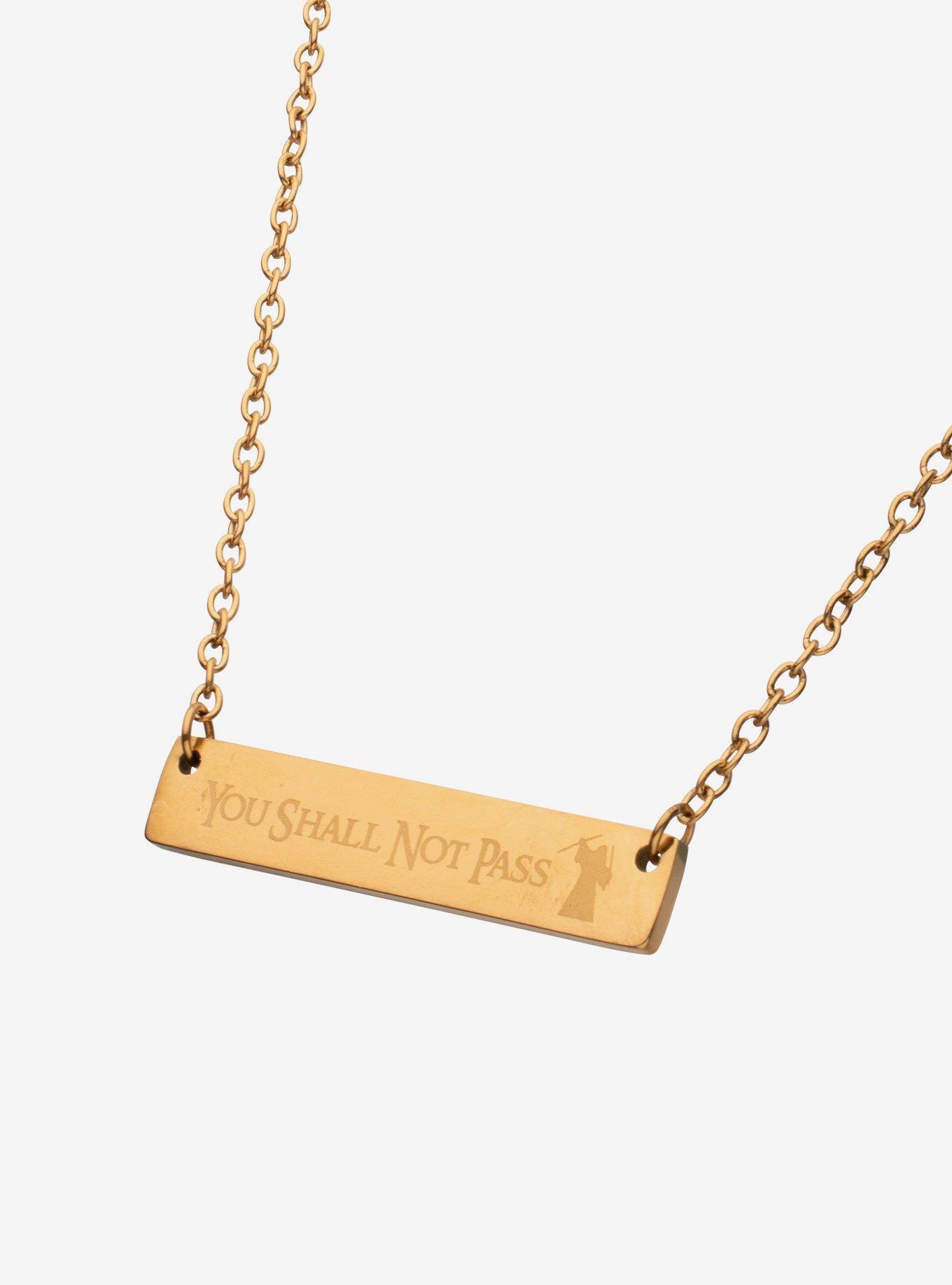 The Lord Of The Rings You Shall Not Pass Nameplate Necklace, , alternate
