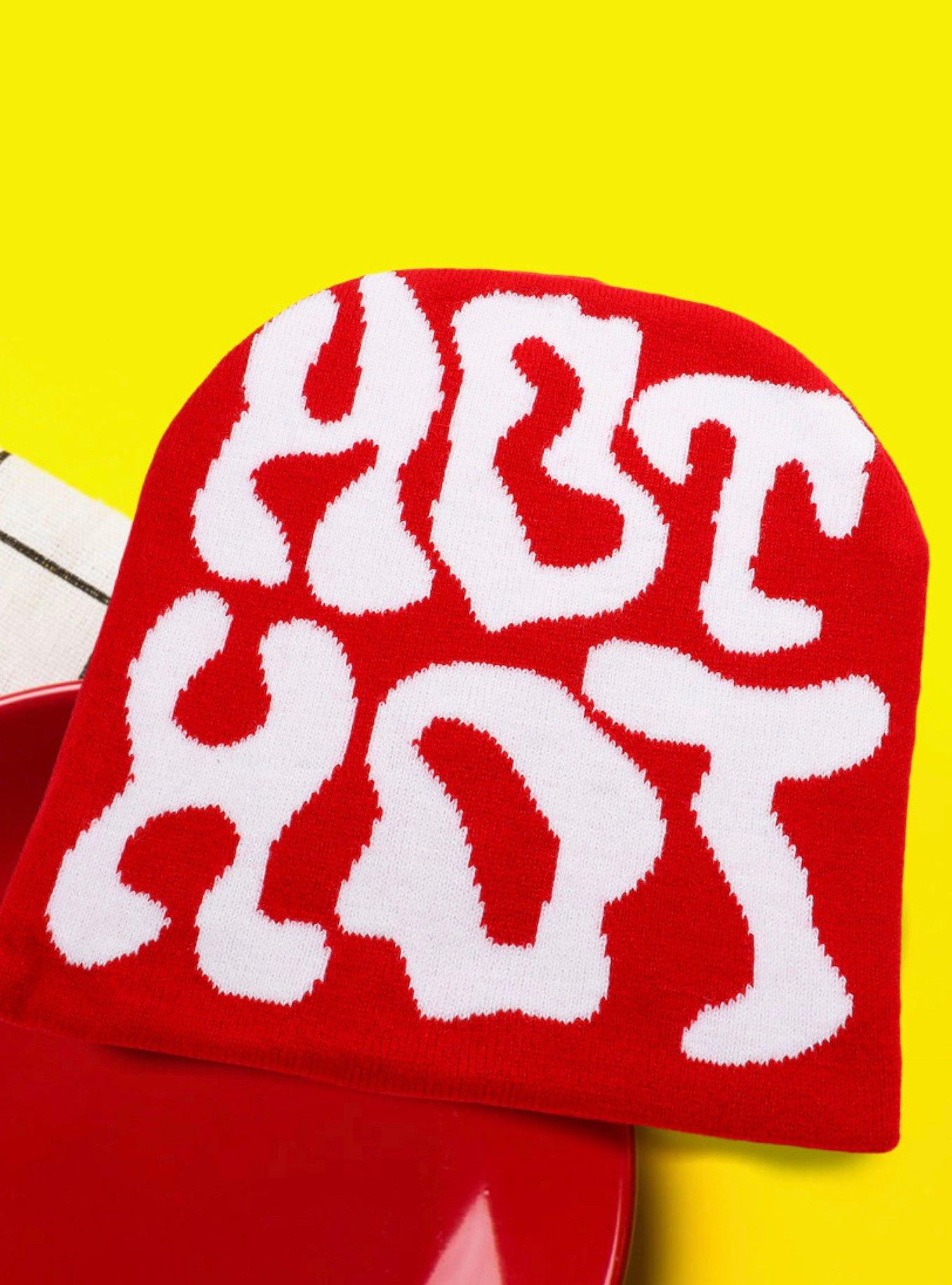 Red Hot Hot Message Beanie Hat, , alternate