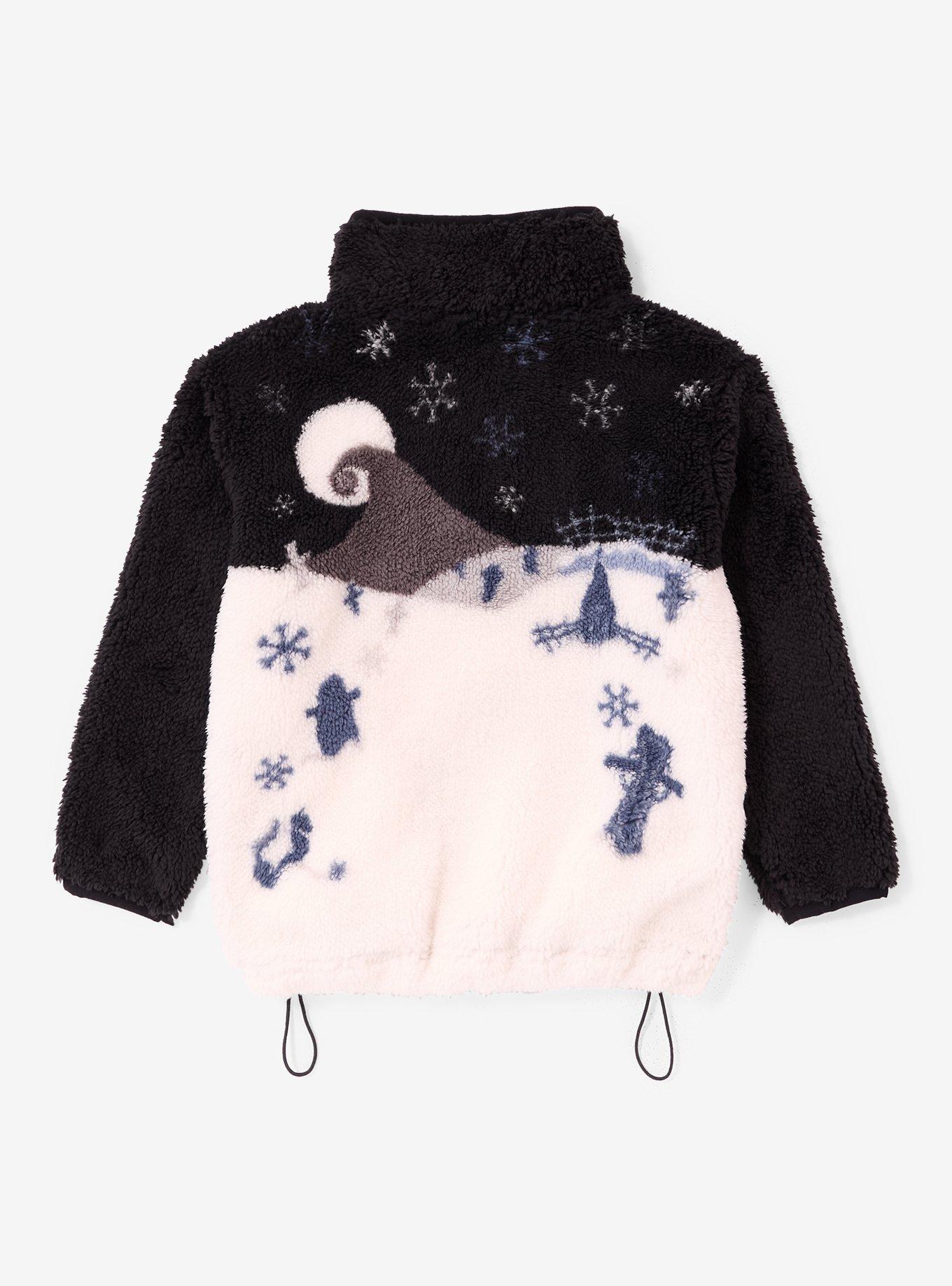 Disney The Nightmare Before Christmas Snowy Scene Toddler Sherpa Quarter Zip Jacket - BoxLunch Exclusive, , hi-res