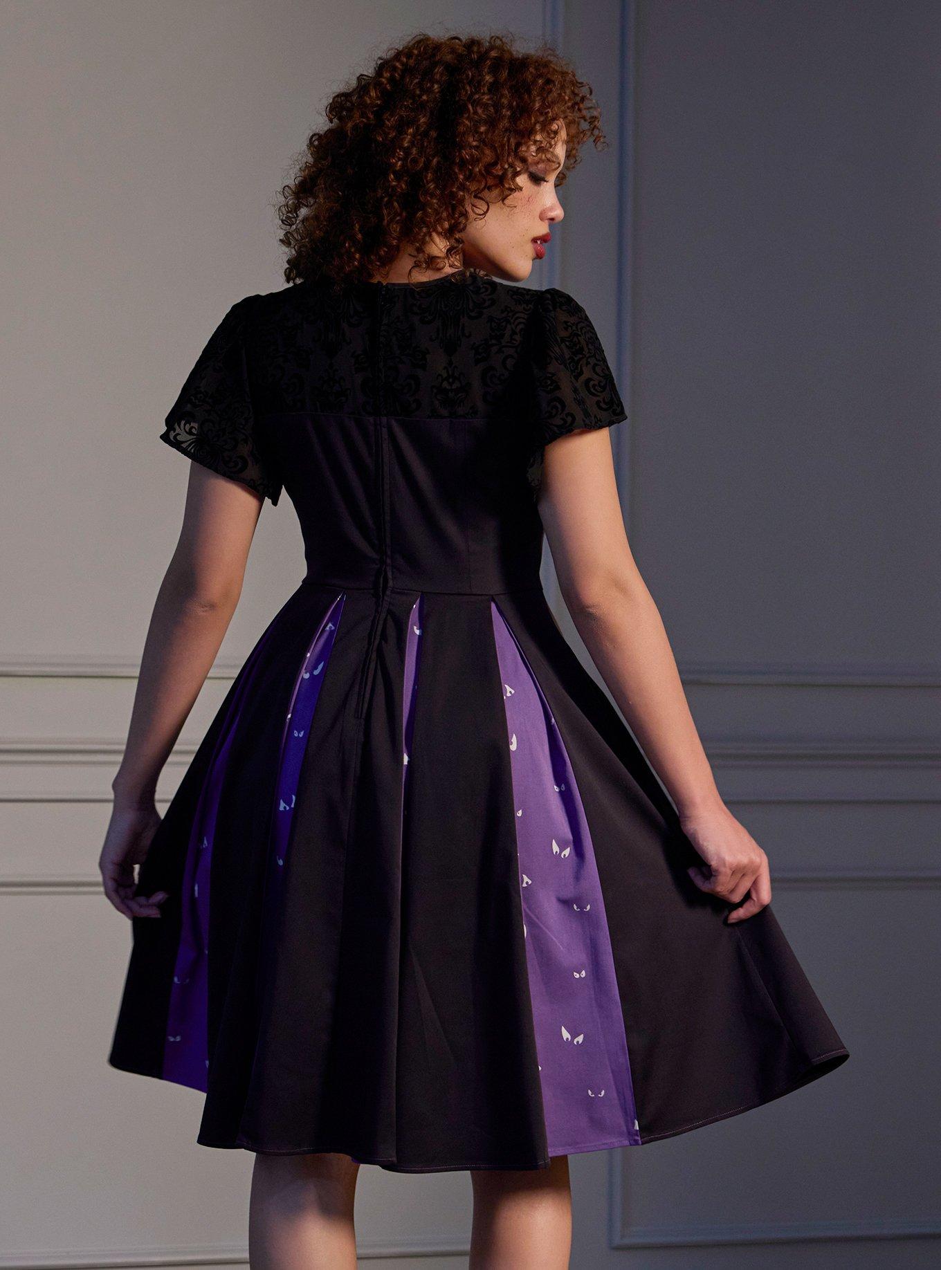 Her Universe Disney The Haunted Mansion Eyes Glow-In-The-Dark Retro Dress Her Universe Exclusive, BLACK  PURPLE, alternate