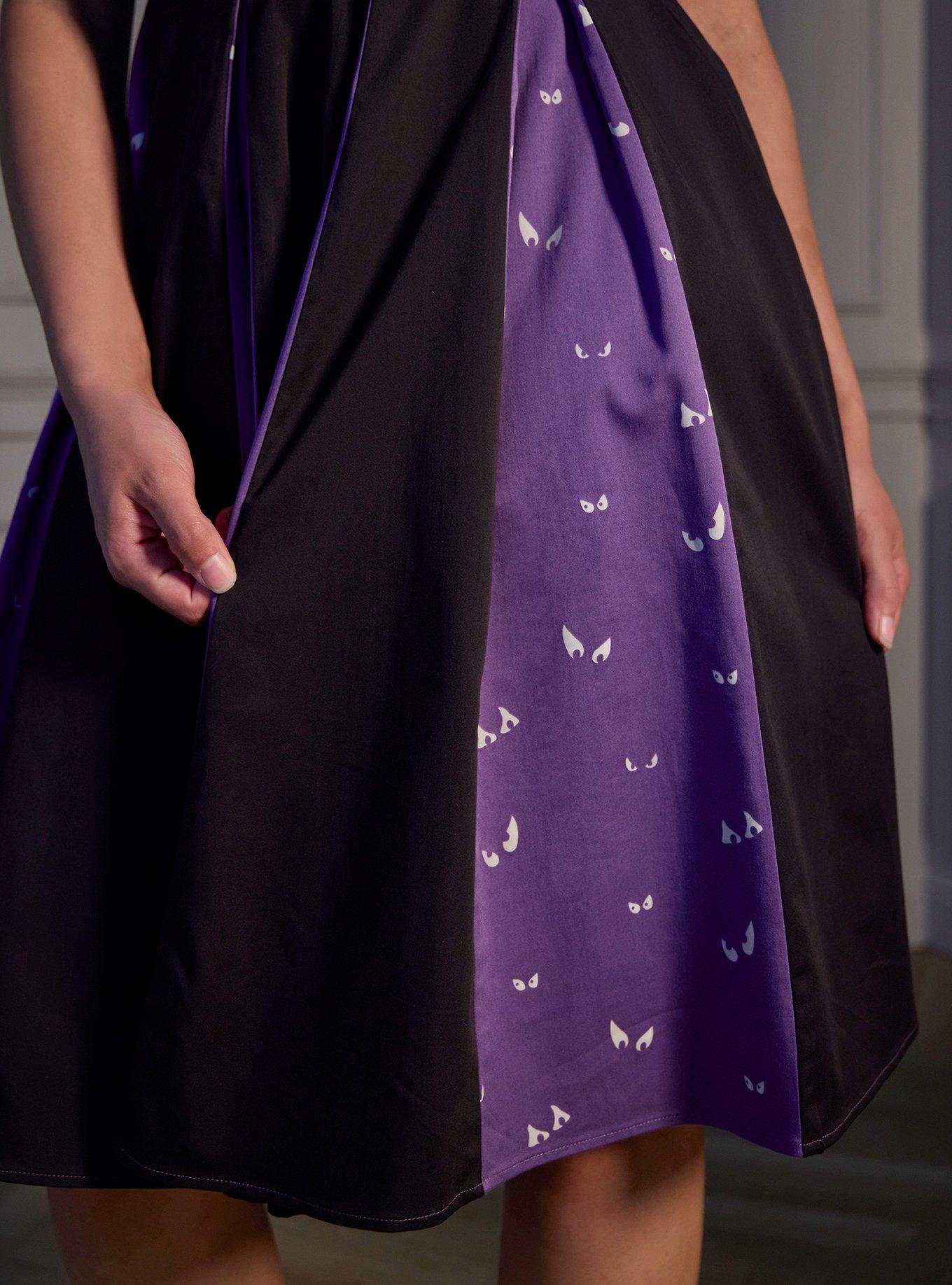 Her Universe Disney The Haunted Mansion Eyes Glow-In-The-Dark Retro Dress Her Universe Exclusive, BLACK  PURPLE, alternate