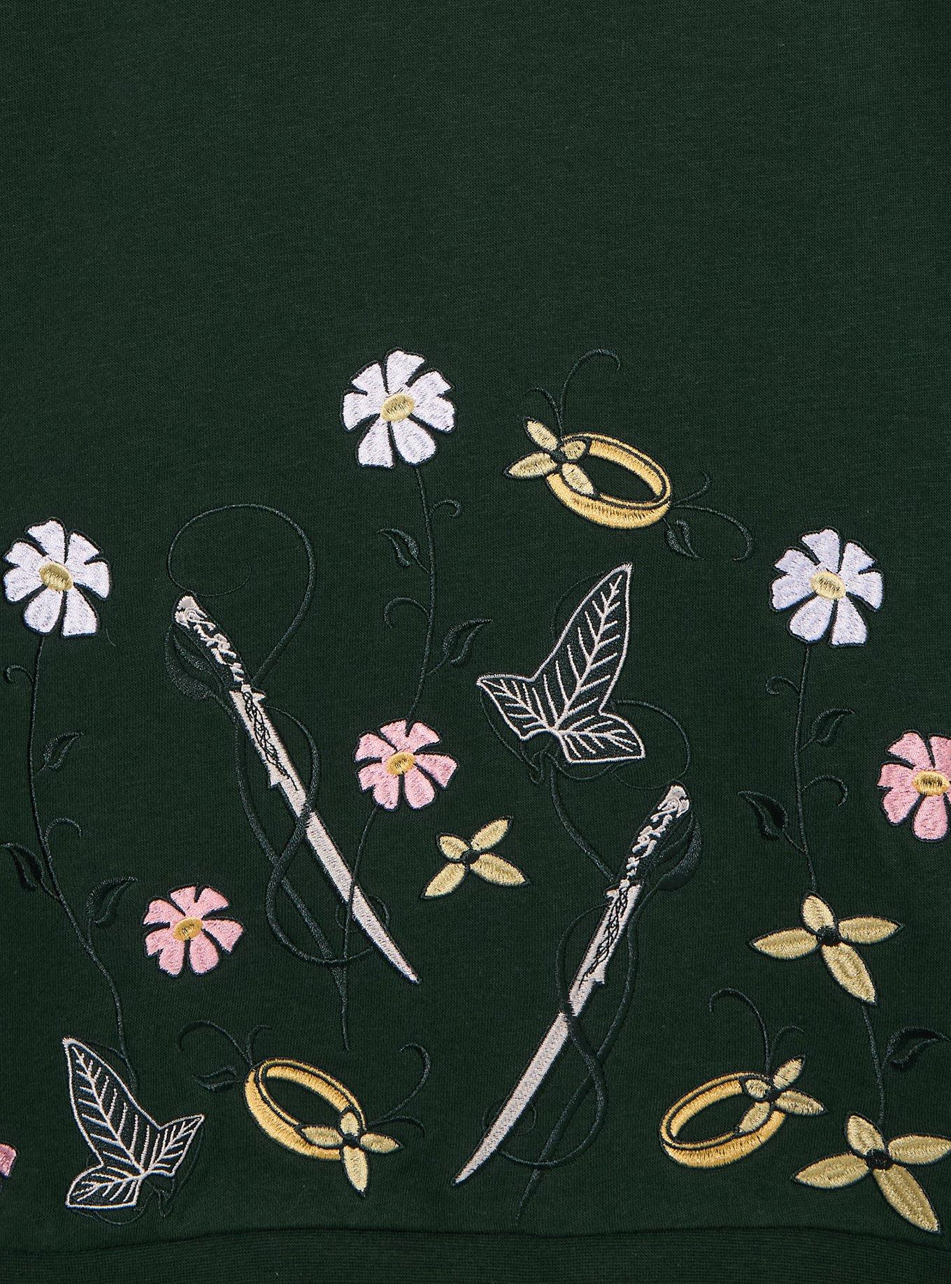 The Lord of the Rings Embroidered Crewneck &mdash; BoxLunch Exclusive, DARK GREEN, alternate