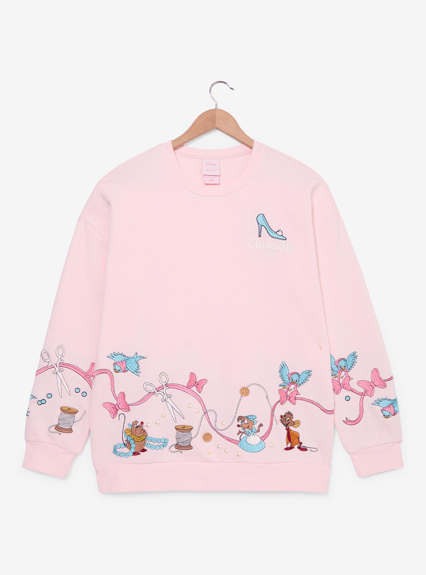 Disney Cinderella Pink Women's Crewneck — BoxLunch Exclusive, , hi-res