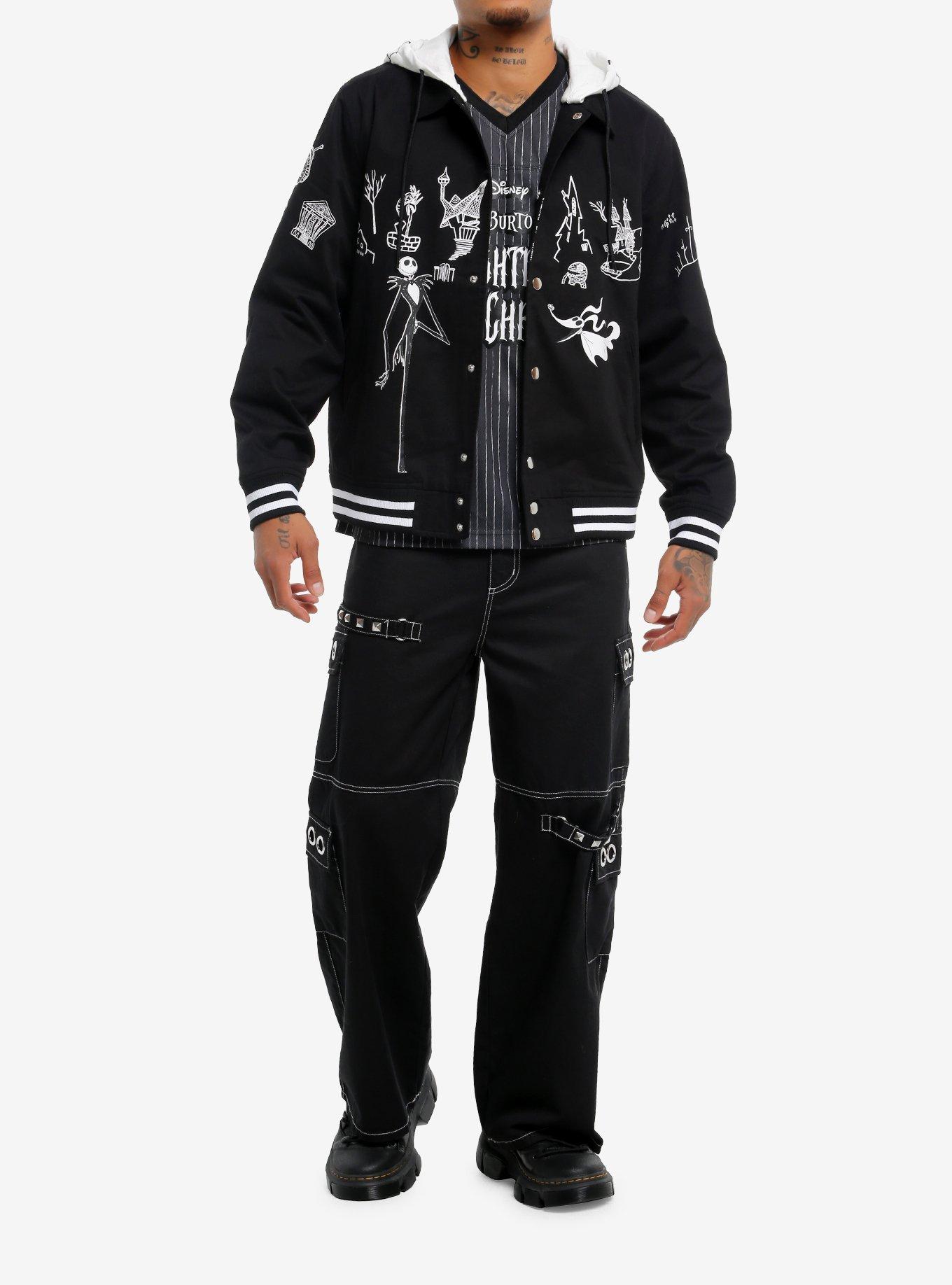 Our Universe The Nightmare Before Christmas Jack Face Varsity Jacket, BLACK, alternate