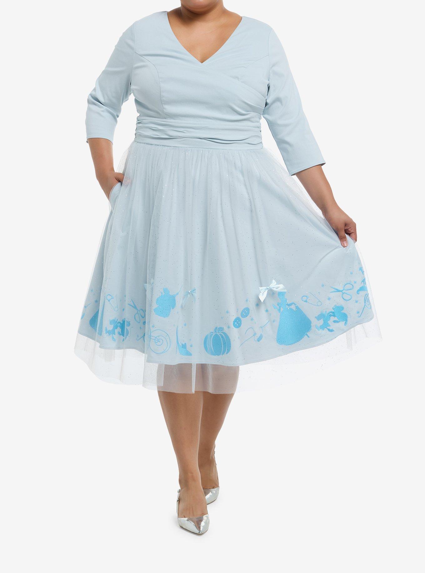 Her Universe Disney Cinderella Ribbon Mesh Dress Plus Size Her Universe Exclusive, , hi-res
