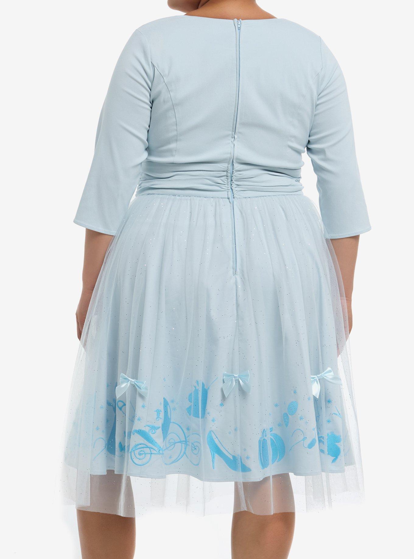 Her Universe Disney Cinderella Ribbon Mesh Dress Plus Size Her Universe Exclusive, ICE BLUE, alternate