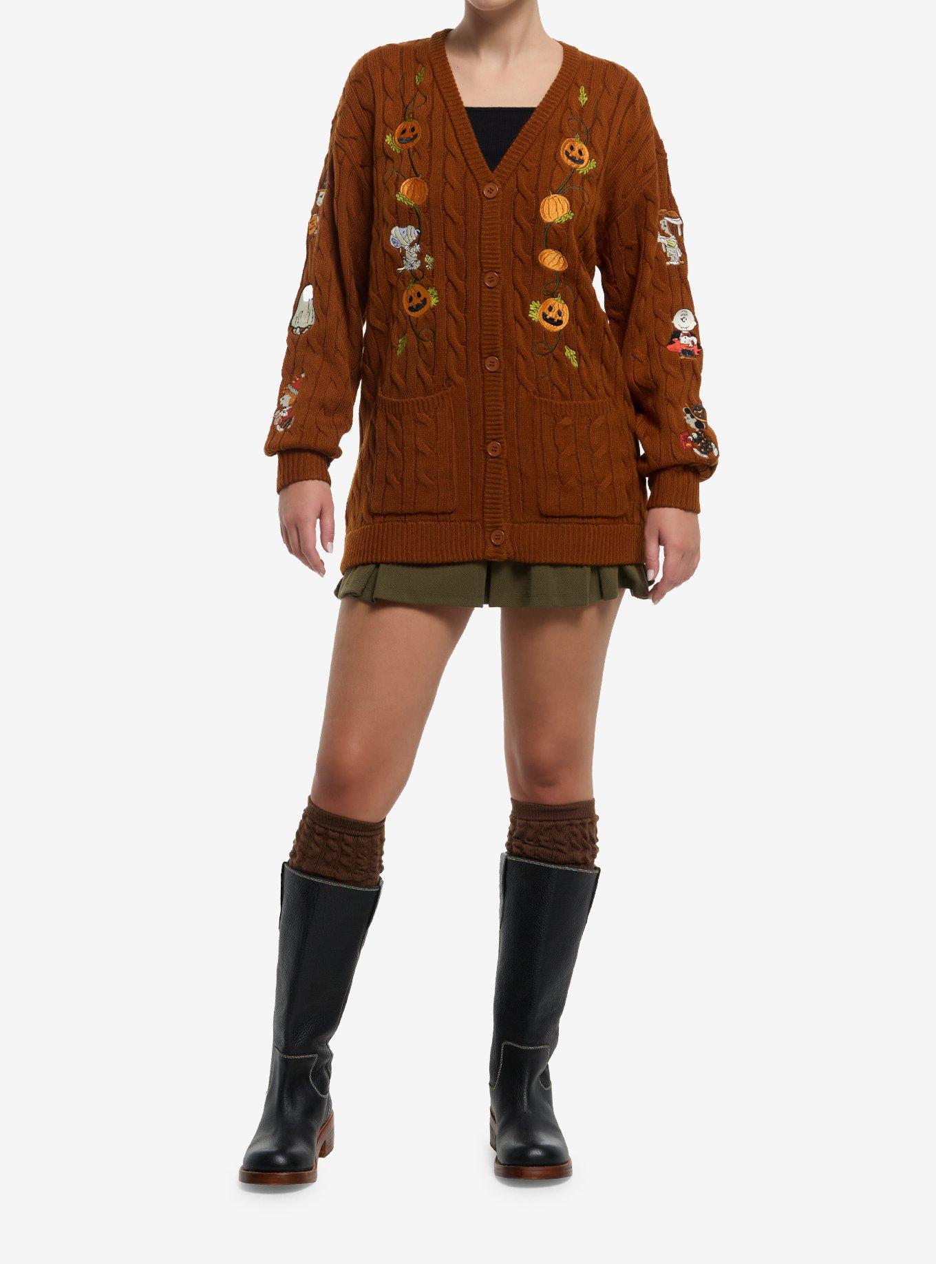 Peanuts Halloween Cable Knit Cardigan, , hi-res