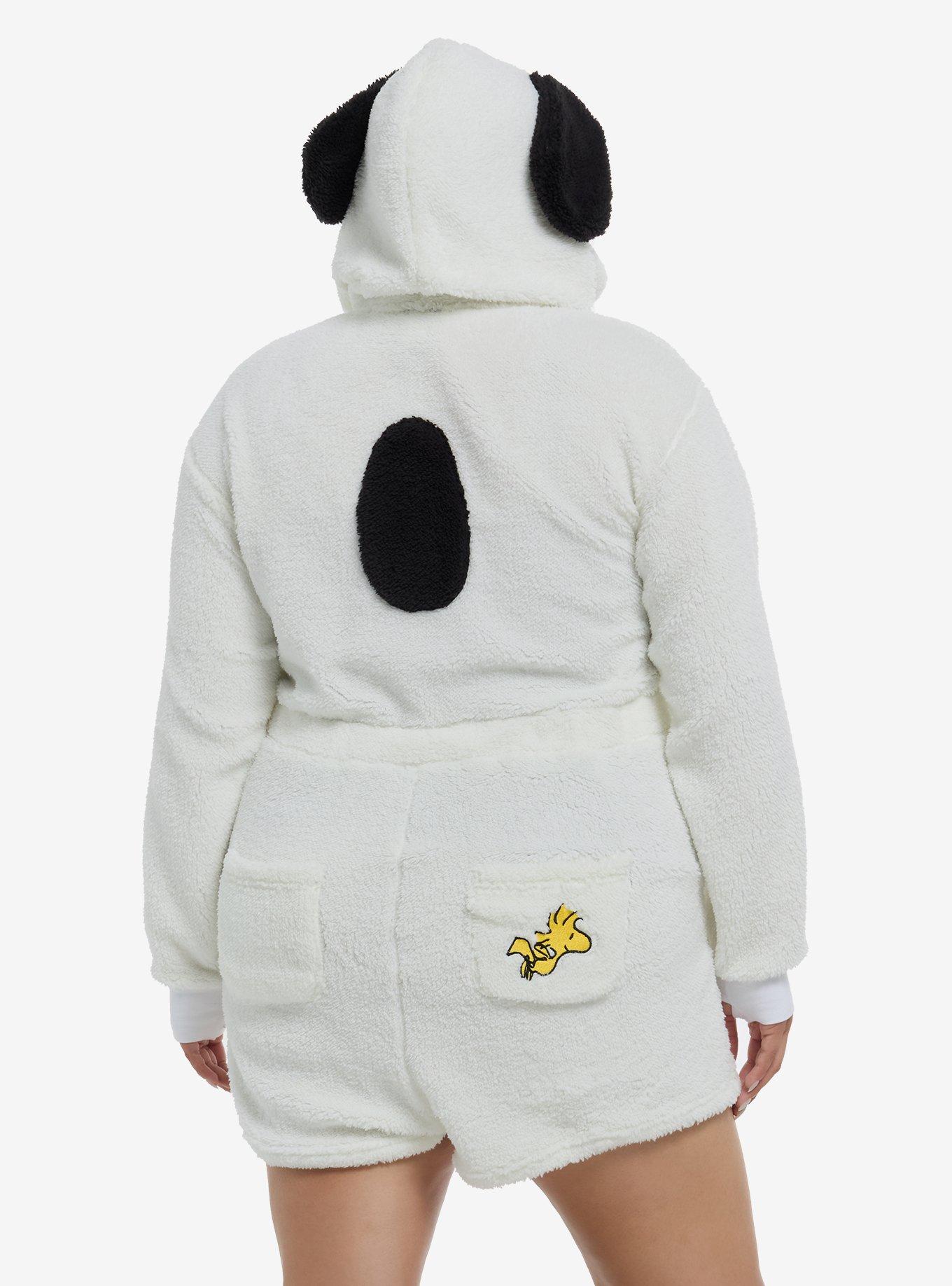 Peanuts Snoopy Fuzzy Romper Plus Size, MULTI, alternate