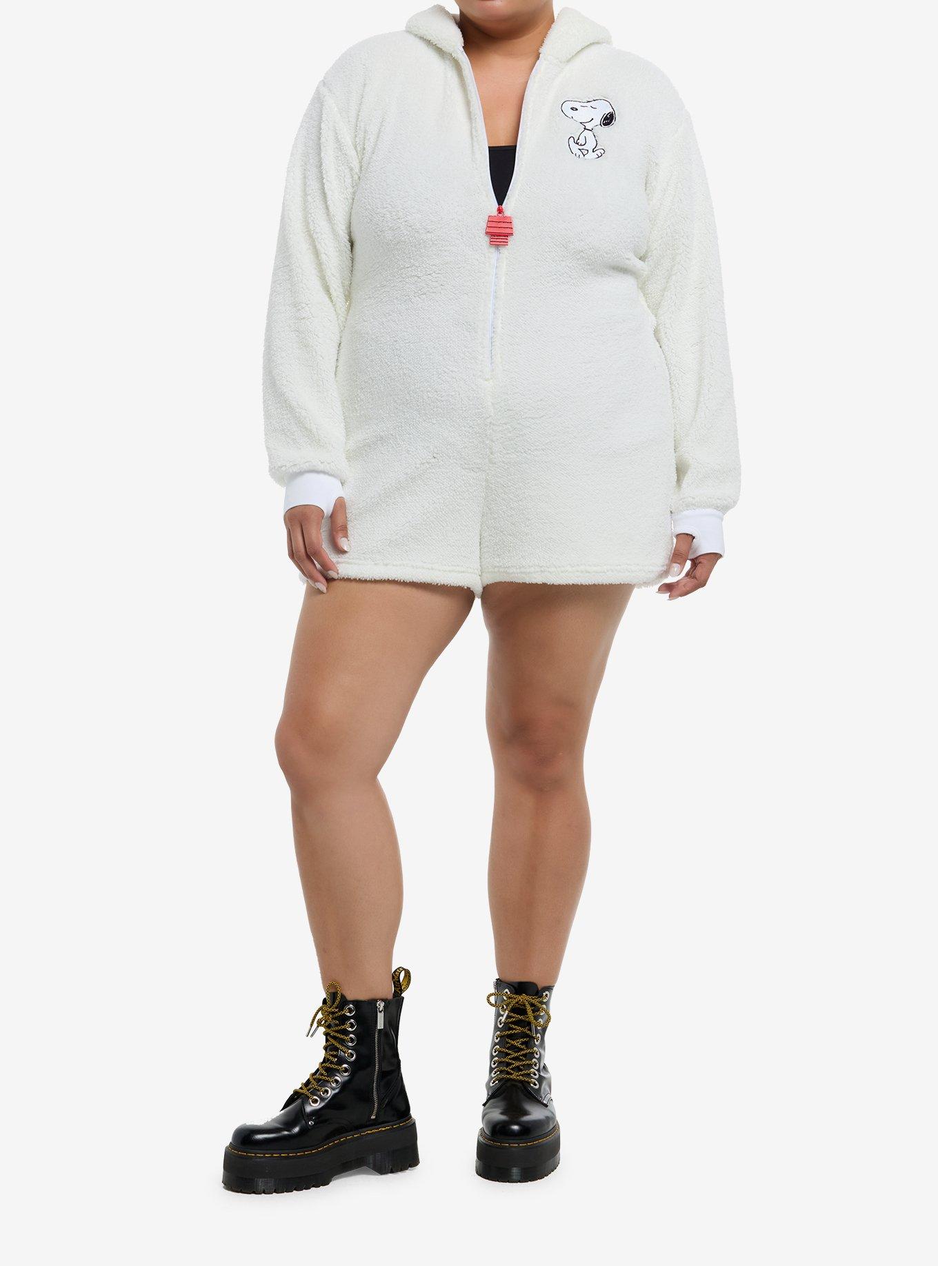 Peanuts Snoopy Fuzzy Romper Plus Size, MULTI, alternate