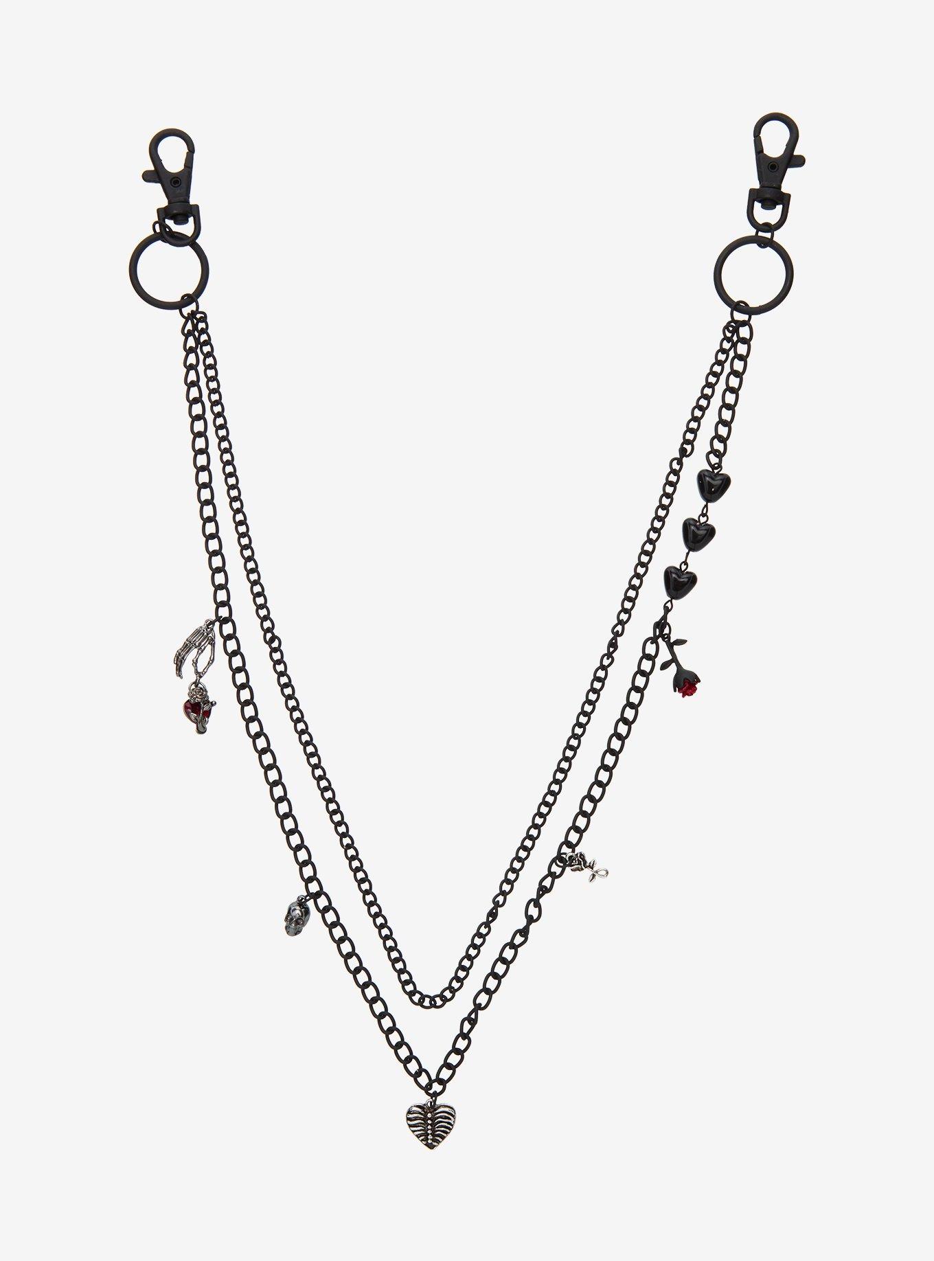 Skeleton Rose 18 Inch & 20 Inch Double Wallet Chain, , hi-res