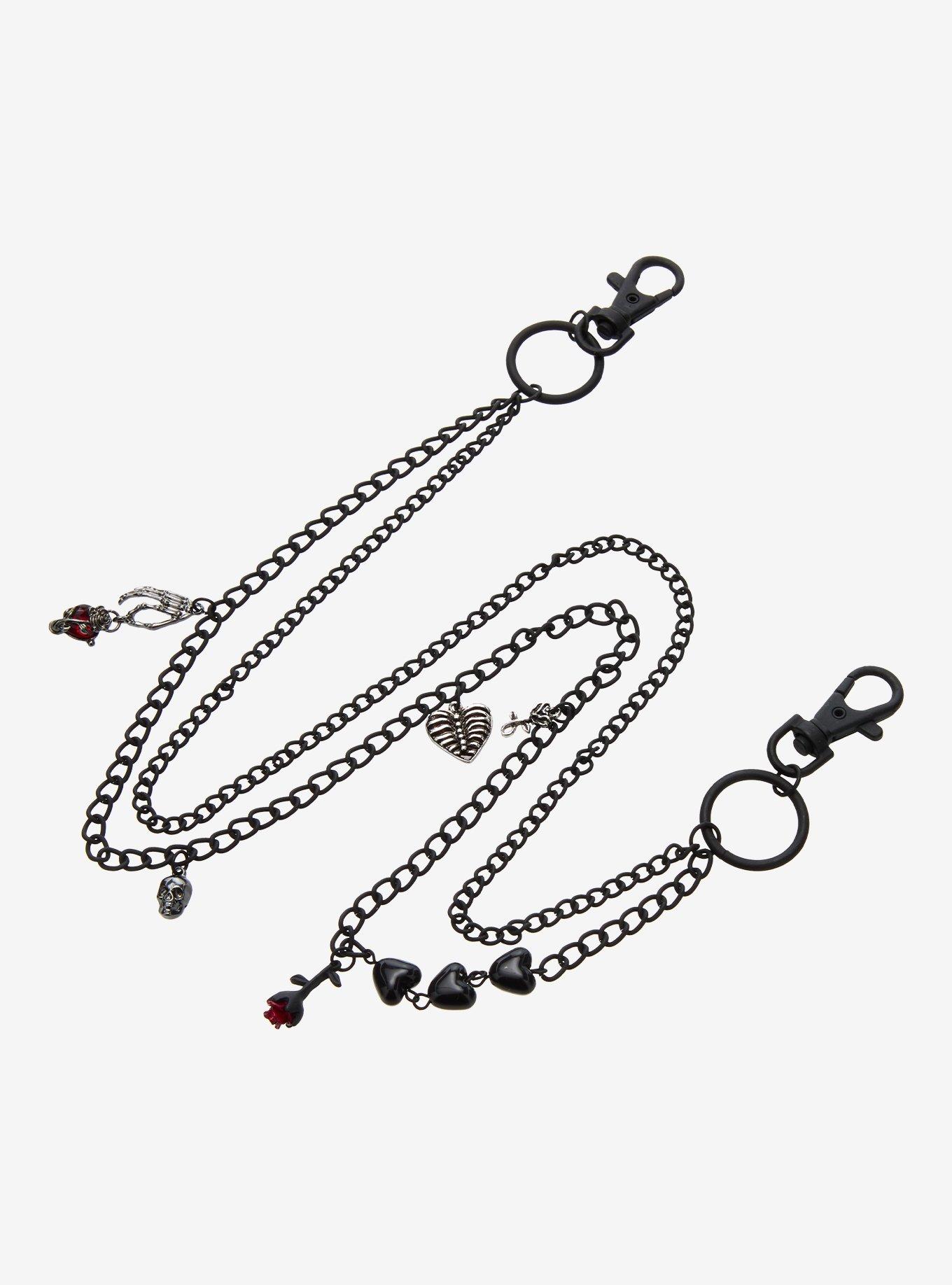 Skeleton Rose 18 Inch & 20 Inch Double Wallet Chain, , alternate