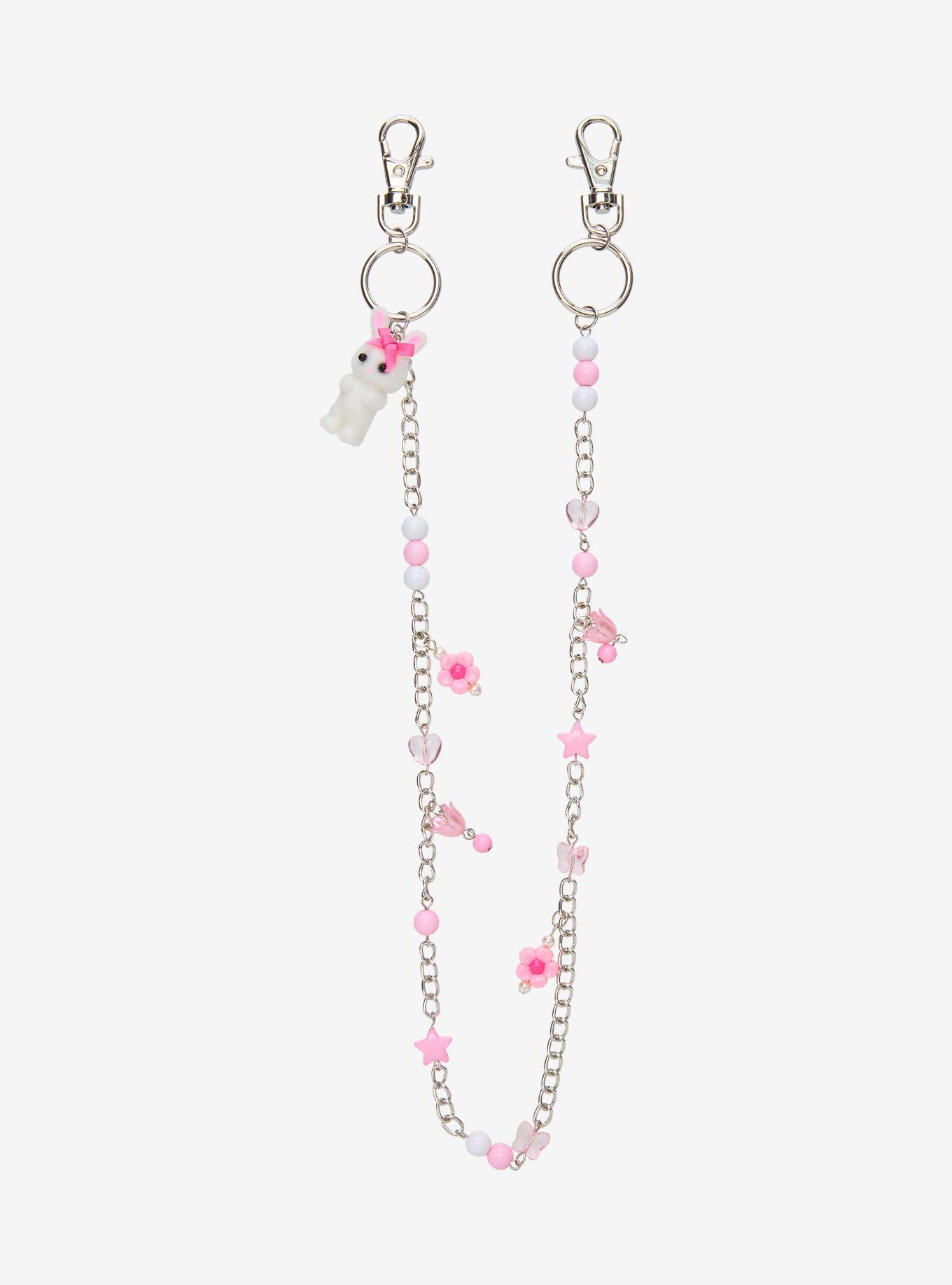 Kawaii Bunny Pink 20 Inch Wallet Chain, , hi-res