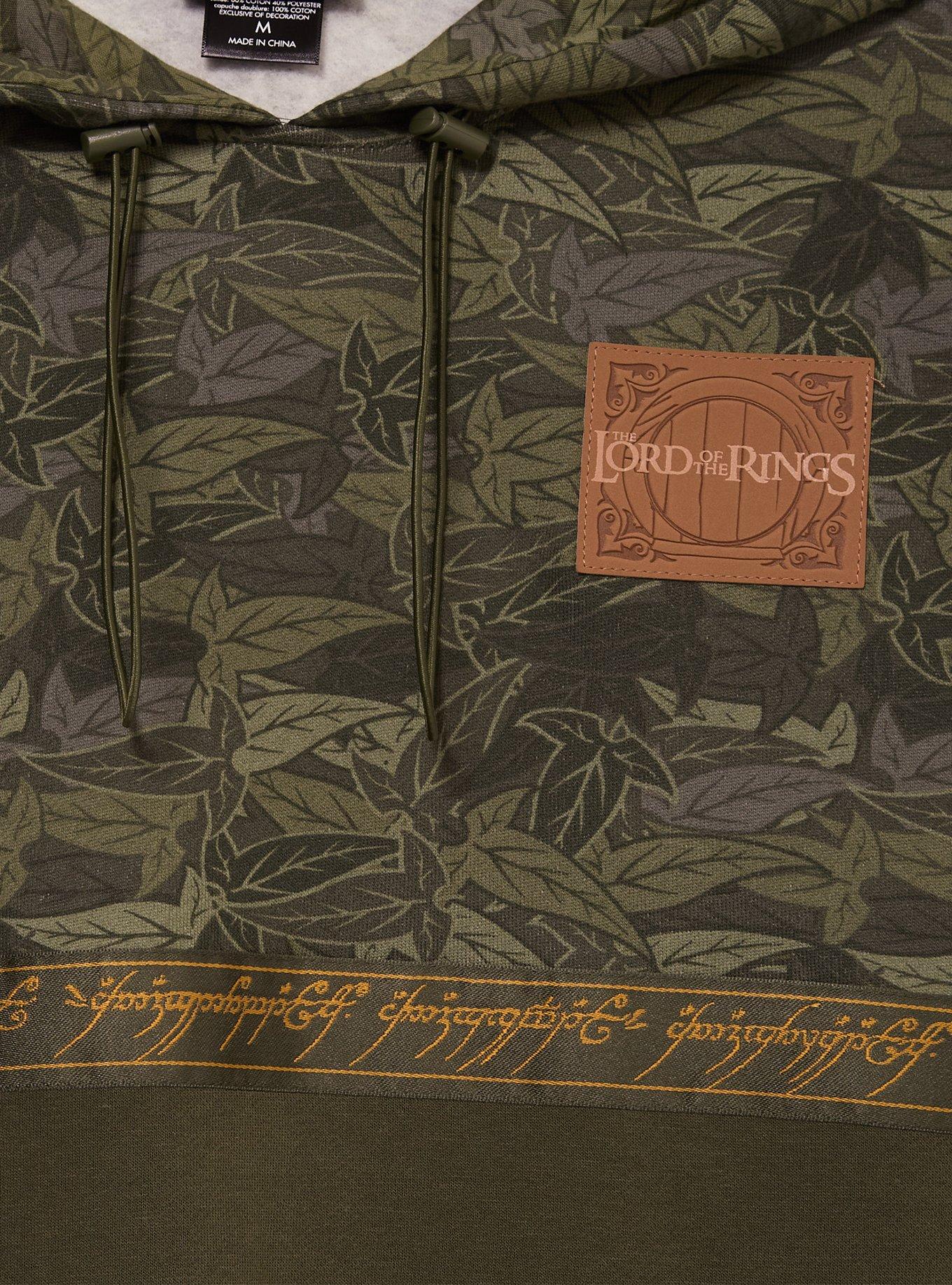The Lord of the Rings Camo Contrast Hoodie — BoxLunch Exclusive, DARK GREEN, alternate