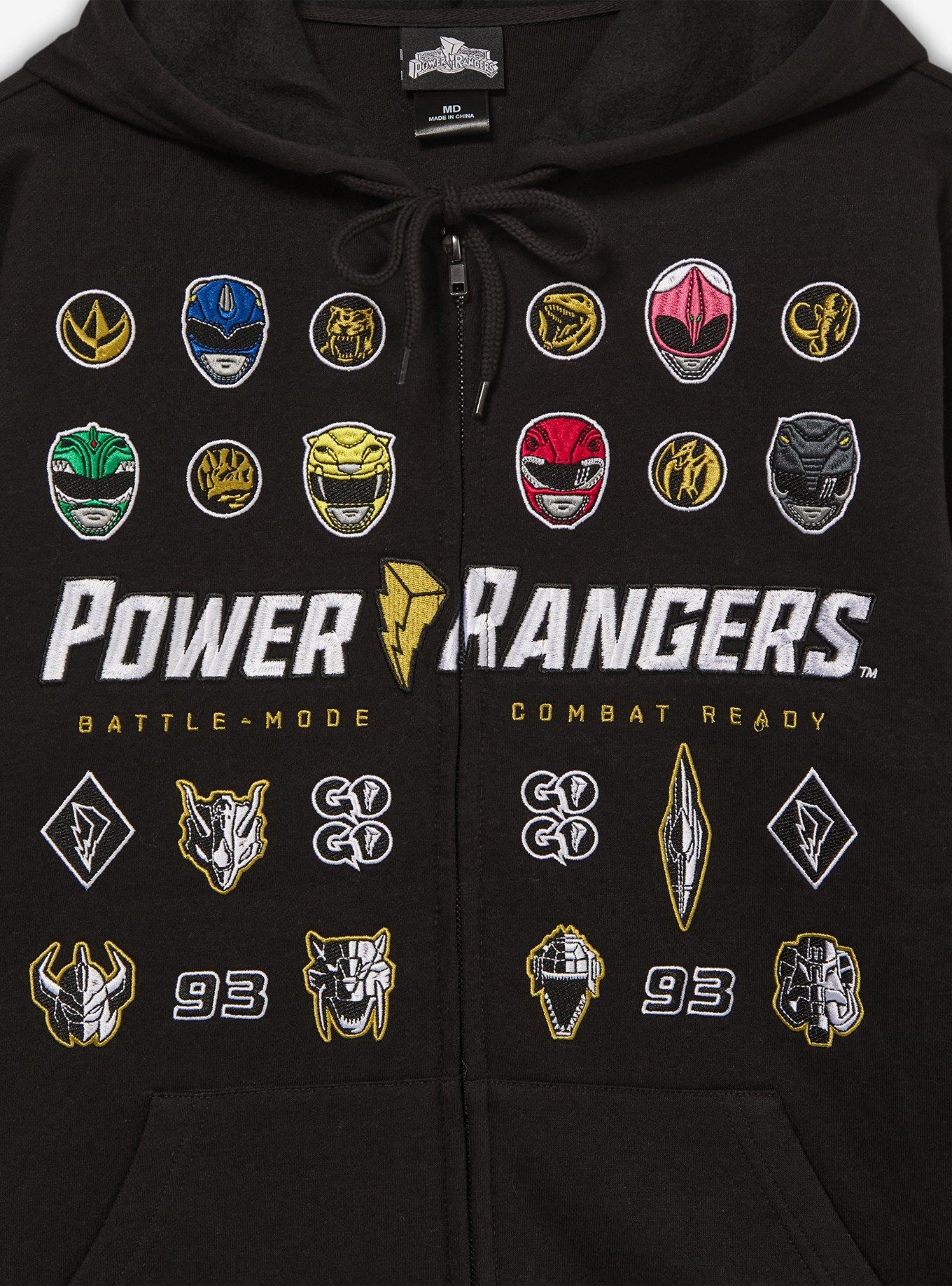 Power Rangers Embroidered Badges Zippered Hoodie - BoxLunch Exclusive, , hi-res