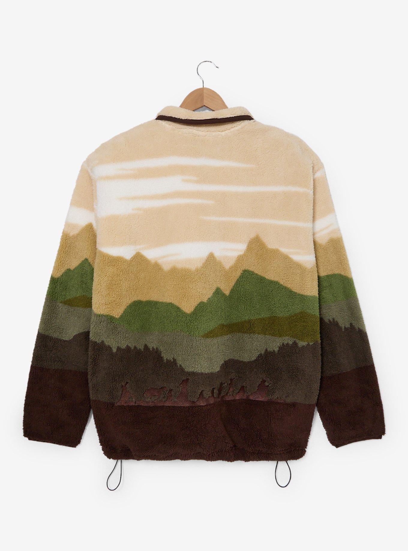 The Lord of the Rings Scenic Sherpa Quarter Zip Crewneck — BoxLunch Exclusive, , hi-res