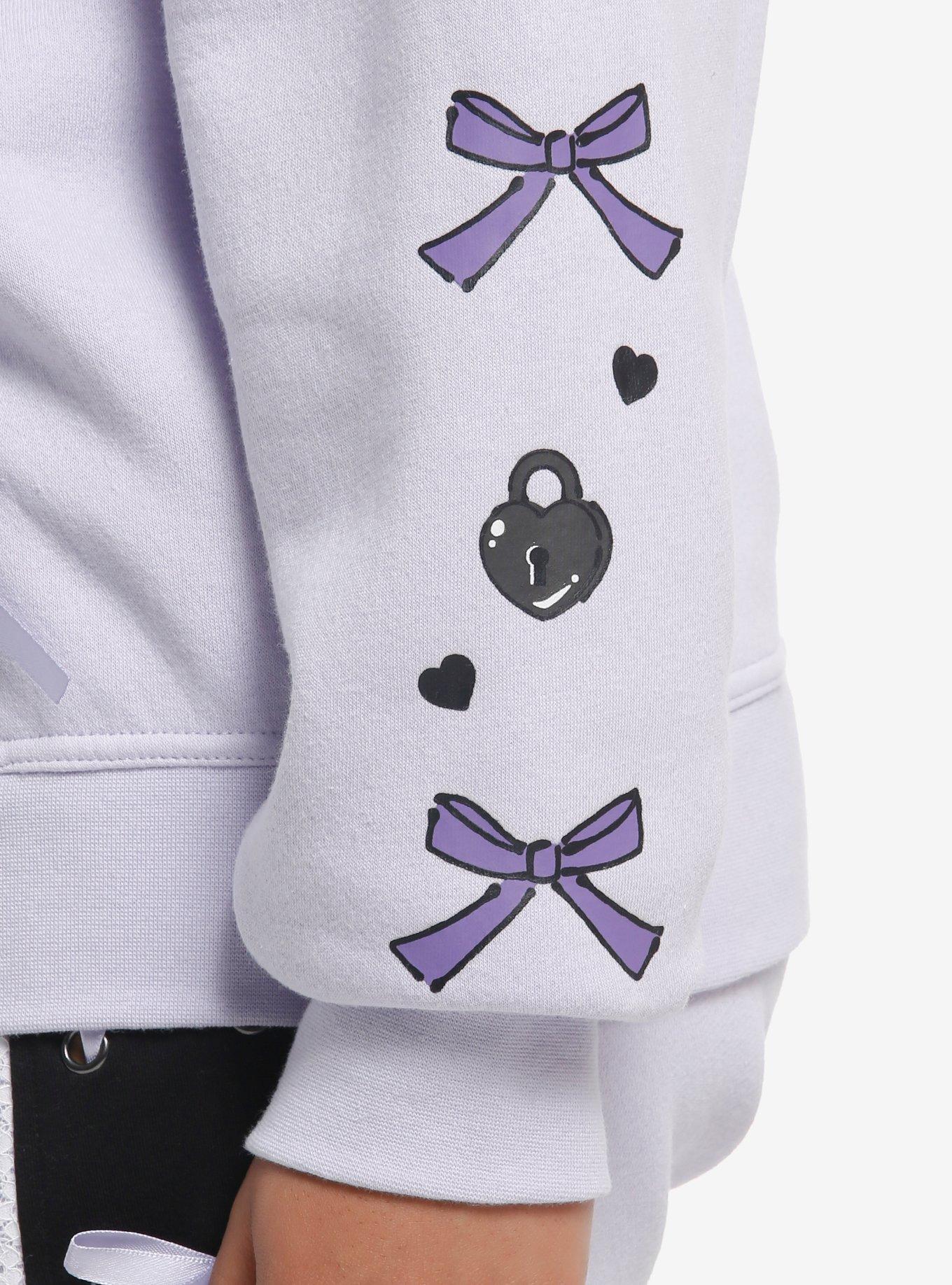 Kuromi Pastel Bear Ribbon Girls Hoodie, MULTI, alternate
