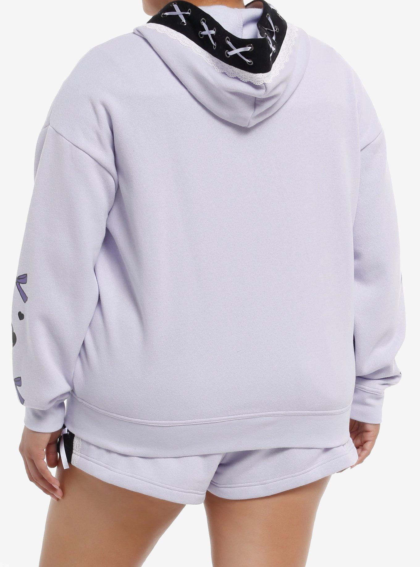 Kuromi Pastel Bear Ribbon Girls Hoodie Plus Size, MULTI, alternate