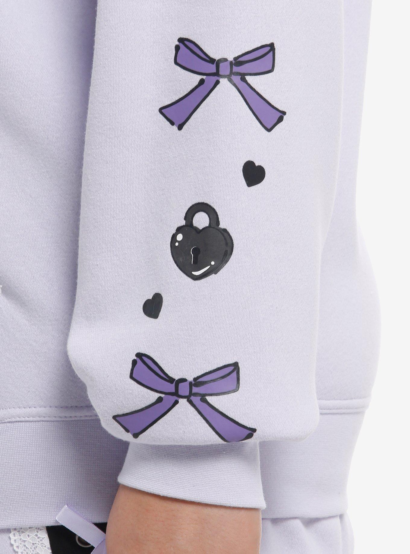 Kuromi Pastel Bear Ribbon Girls Hoodie Plus Size, MULTI, alternate